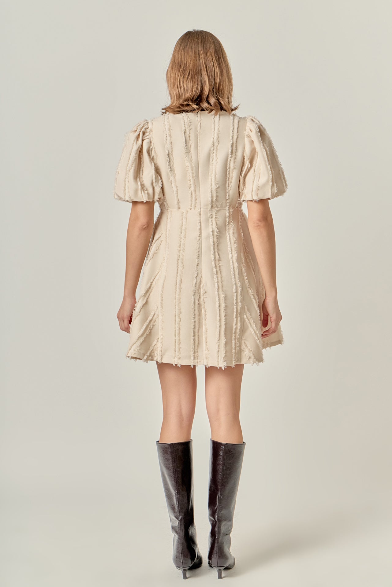 ENGLISH FACTORY - Textured Buttoned Mini Dress - DRESSES available at Objectrare