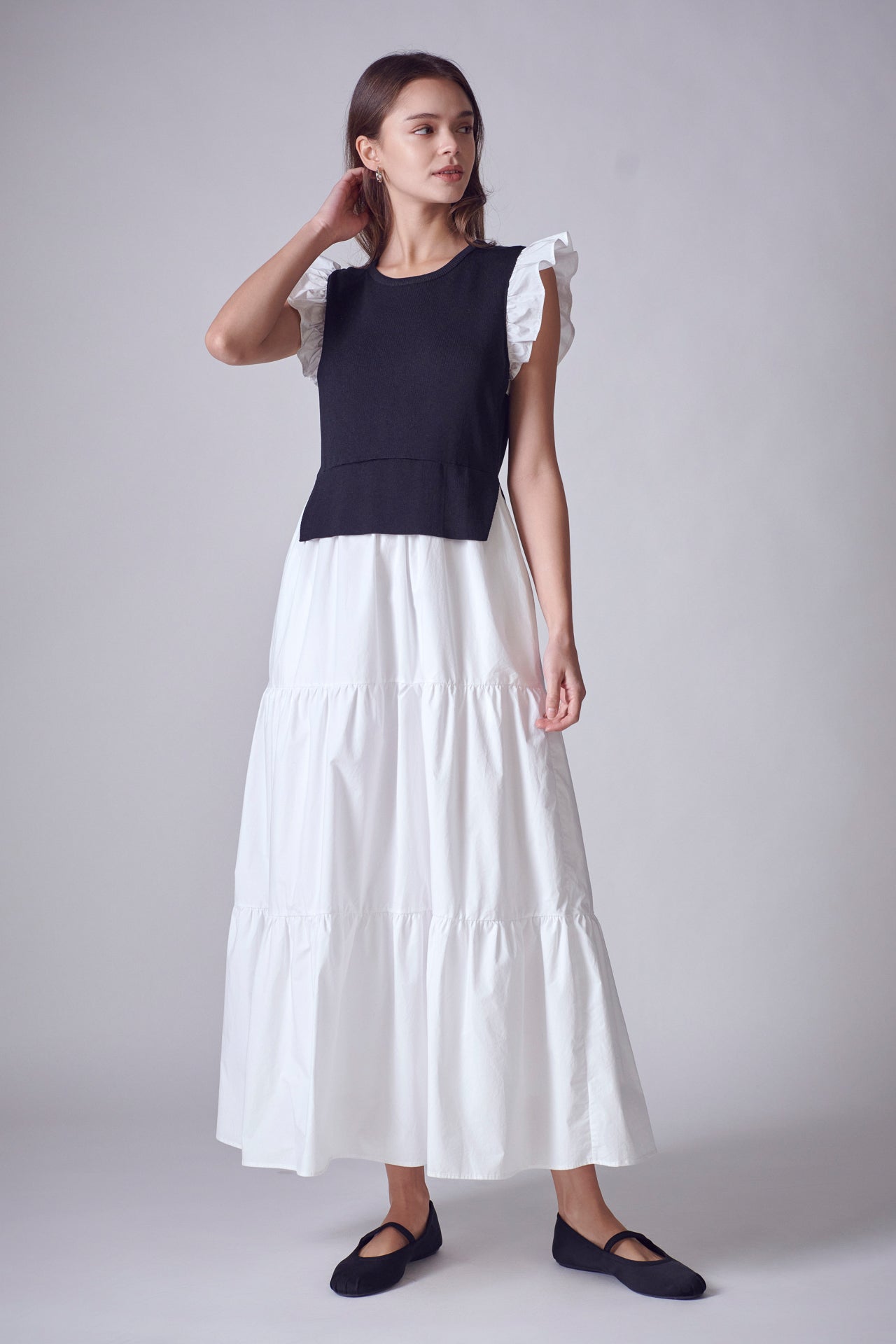 ENGLISH FACTORY - Mixed Media Sleeveless Maxi Dress - DRESSES available at Objectrare