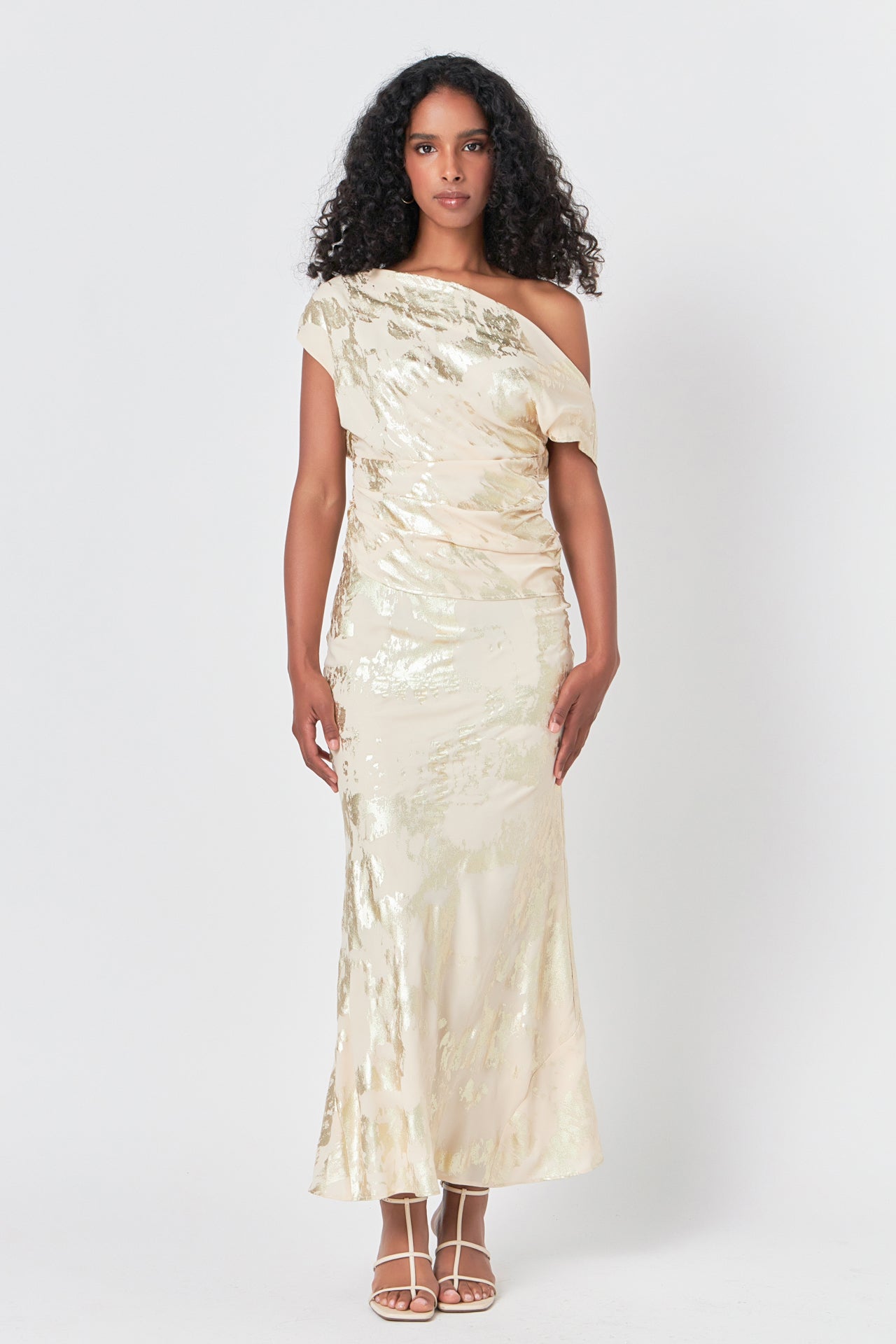 ENDLESS ROSE - Printed Foil Maxi Skirt - SKIRTS available at Objectrare