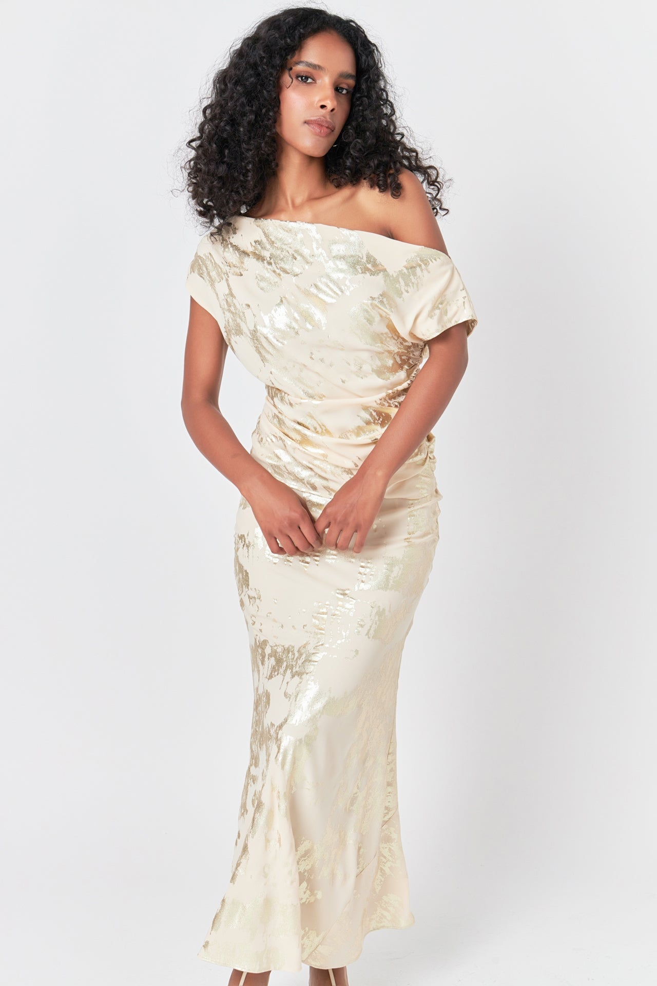 ENDLESS ROSE - Printed Foil Maxi Skirt - SKIRTS available at Objectrare