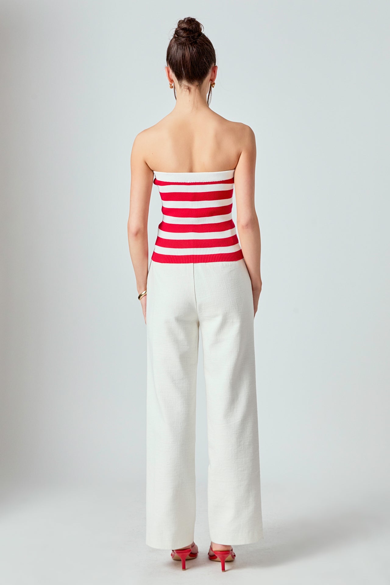 MARSY - Striped Strapless Top - TOPS available at Objectrare