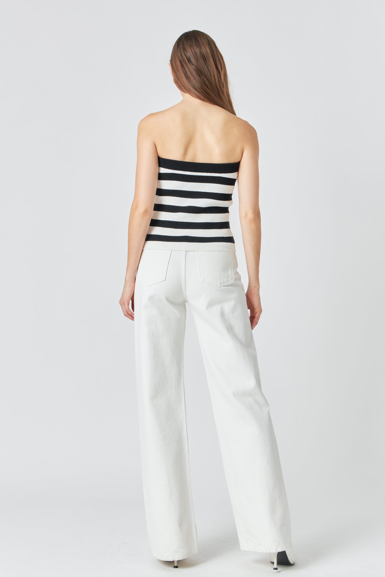 MARSY - Striped Strapless Top - TOPS available at Objectrare