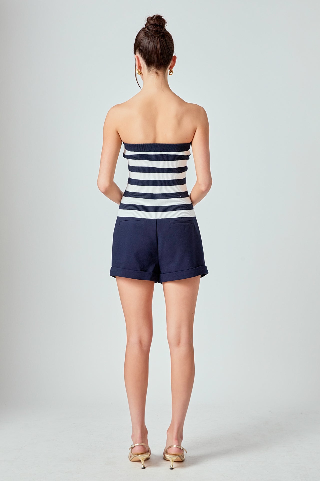 MARSY - Striped Strapless Top - TOPS available at Objectrare