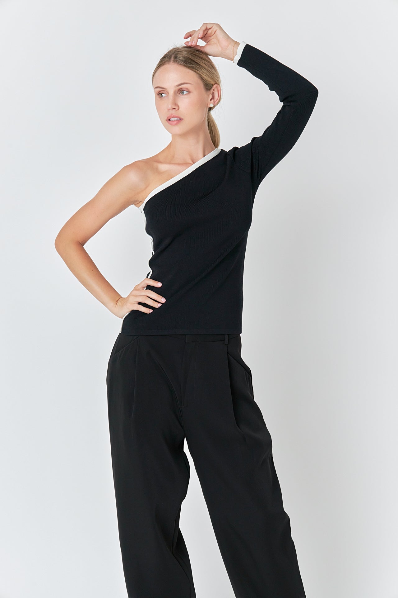 ENDLESS ROSE - Contrast Binding Asymmetrical Tops - TOPS available at Objectrare