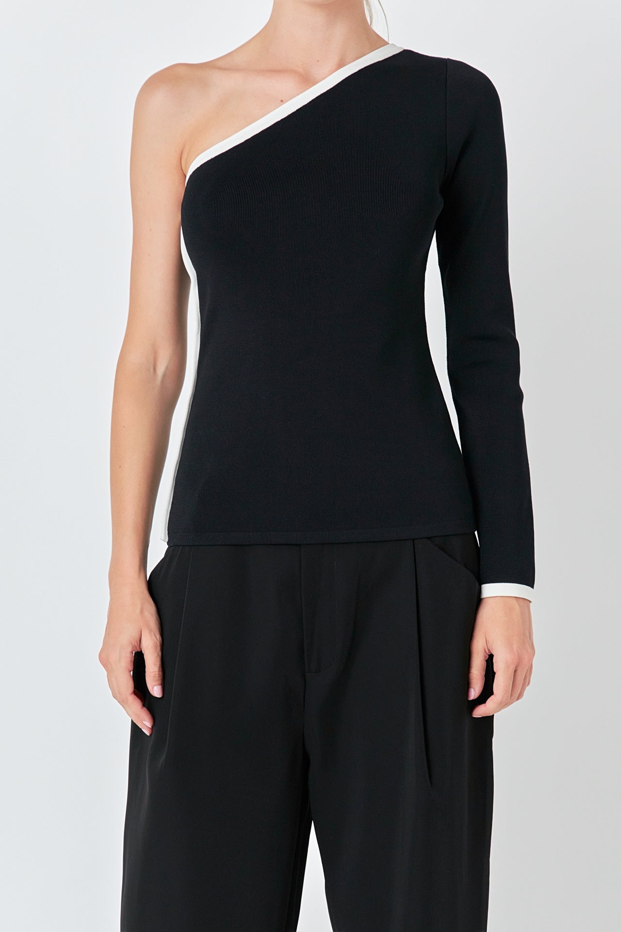 ENDLESS ROSE - Contrast Binding Asymmetrical Tops - TOPS available at Objectrare