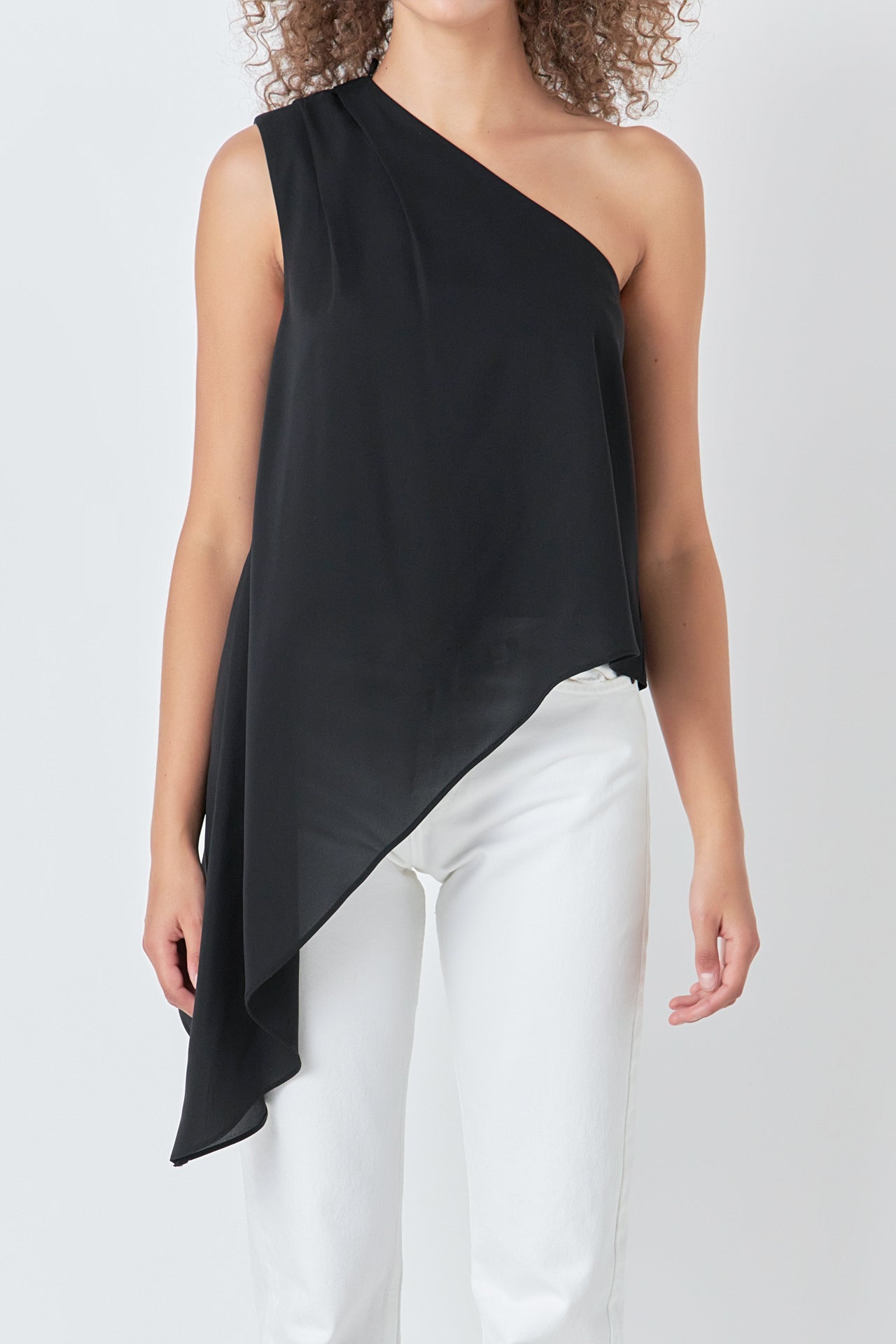 ENDLESS ROSE - One Shoulder Waterfall Top - TOPS available at Objectrare