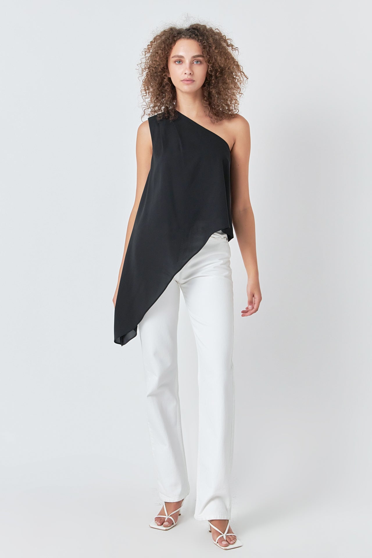 ENDLESS ROSE - One Shoulder Waterfall Top - TOPS available at Objectrare