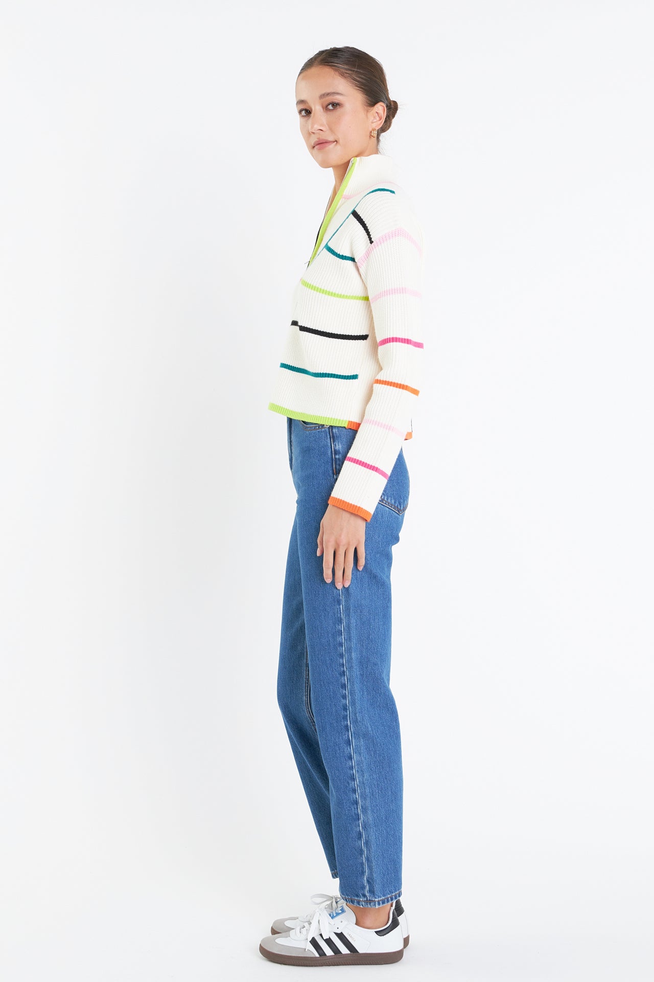 ENGLISH FACTORY - Multi Colored Stripe Sweater - SWEATERS & KNITS available at Objectrare