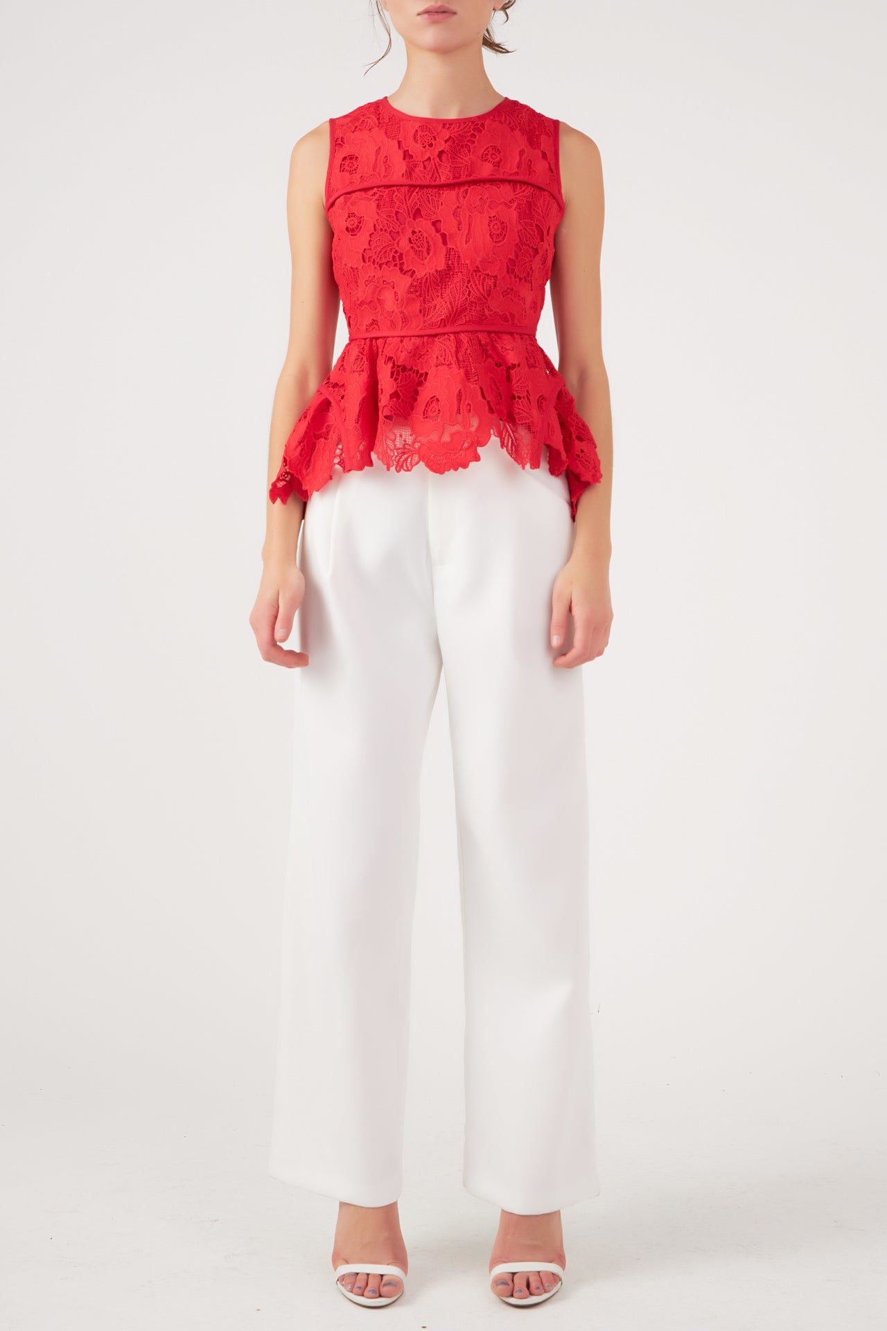ENDLESS ROSE - Lace Peplum Top - TOPS available at Objectrare