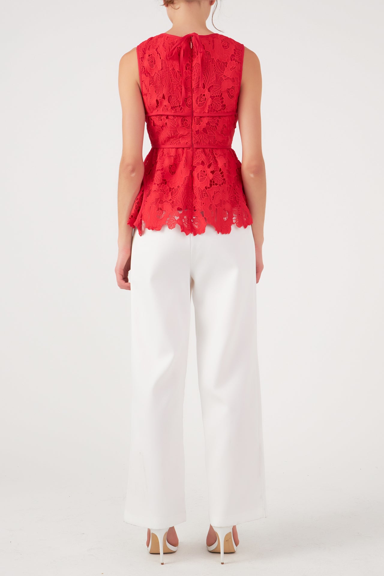 ENDLESS ROSE - Lace Peplum Top - TOPS available at Objectrare