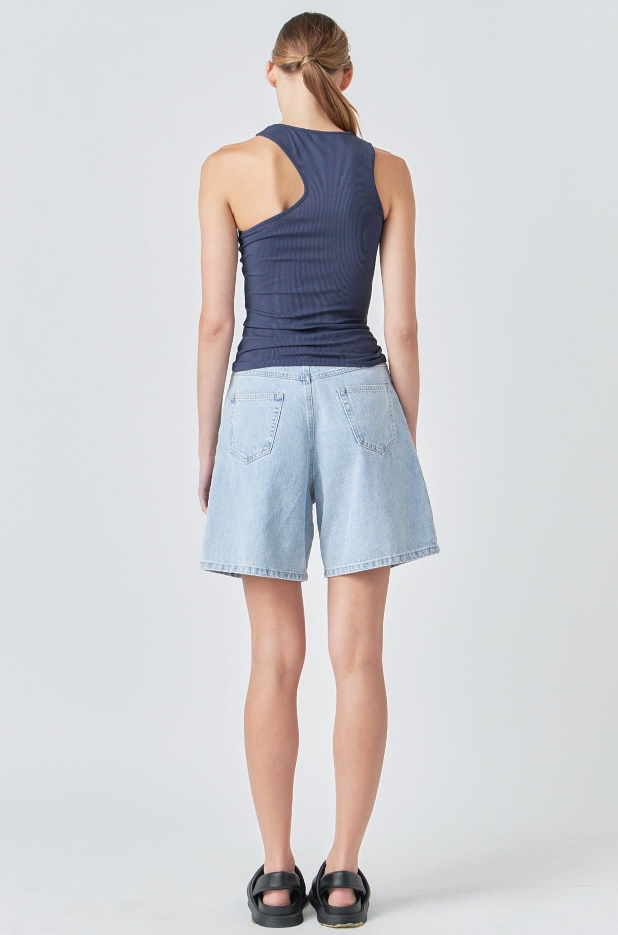 GREY LAB - Asymmetrical Ribbed Top - TOPS available at Objectrare