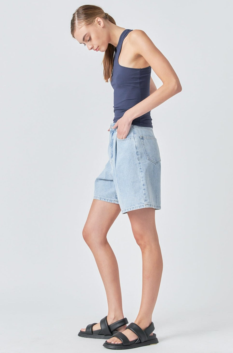 GREY LAB - Asymmetrical Ribbed Top - TOPS available at Objectrare