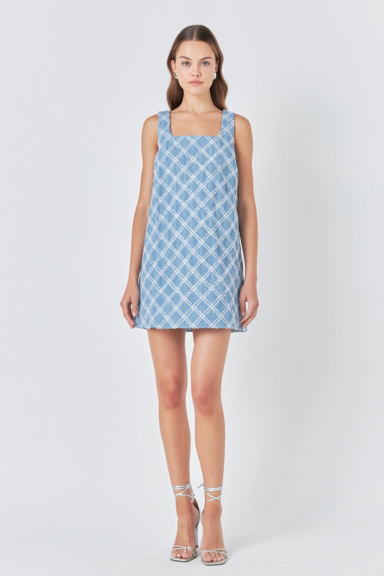 ENDLESS ROSE - Check Distressed Mini Dress - DRESSES available at Objectrare