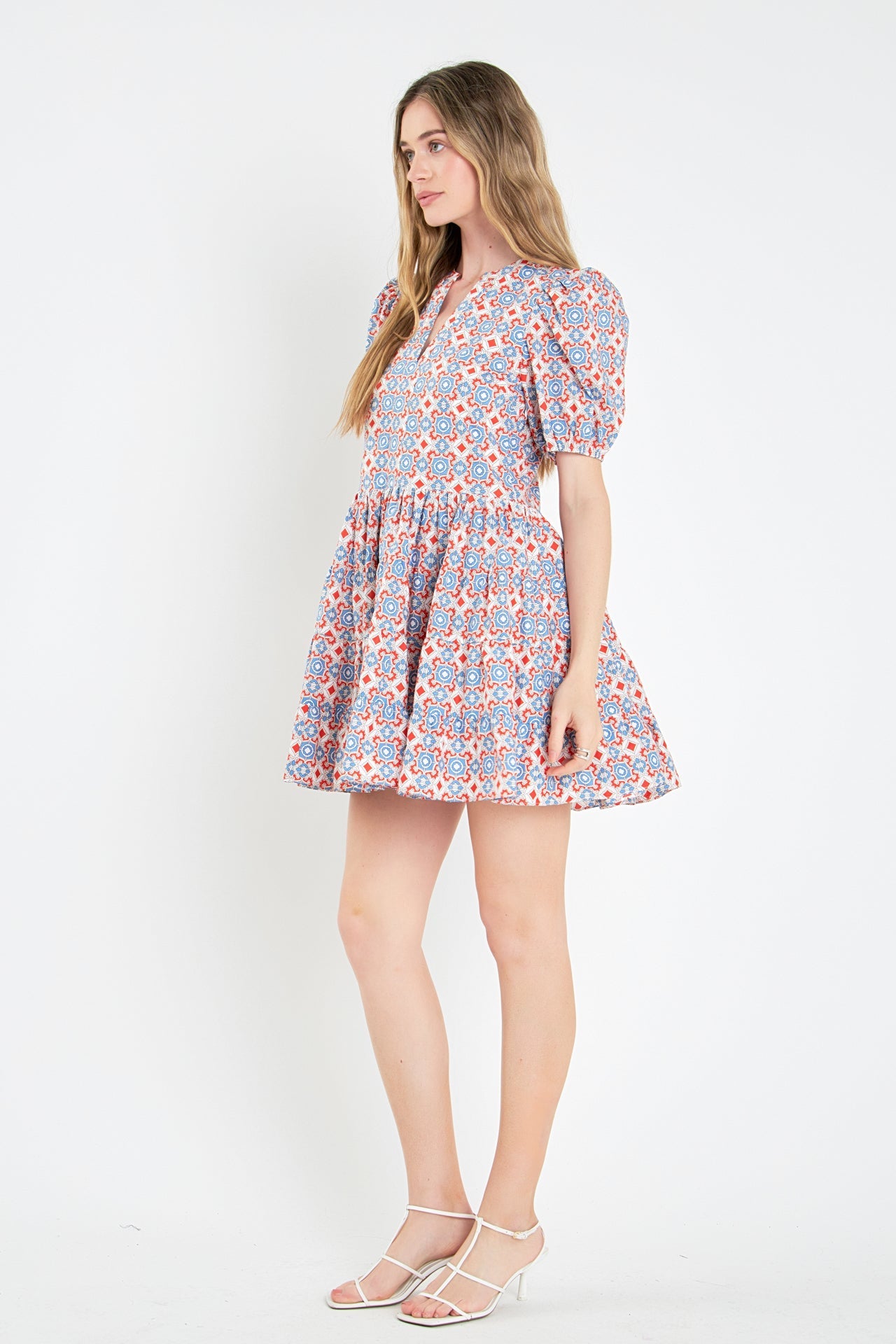 ENGLISH FACTORY - Print Puff Sleeve Mini Dress - DRESSES available at Objectrare