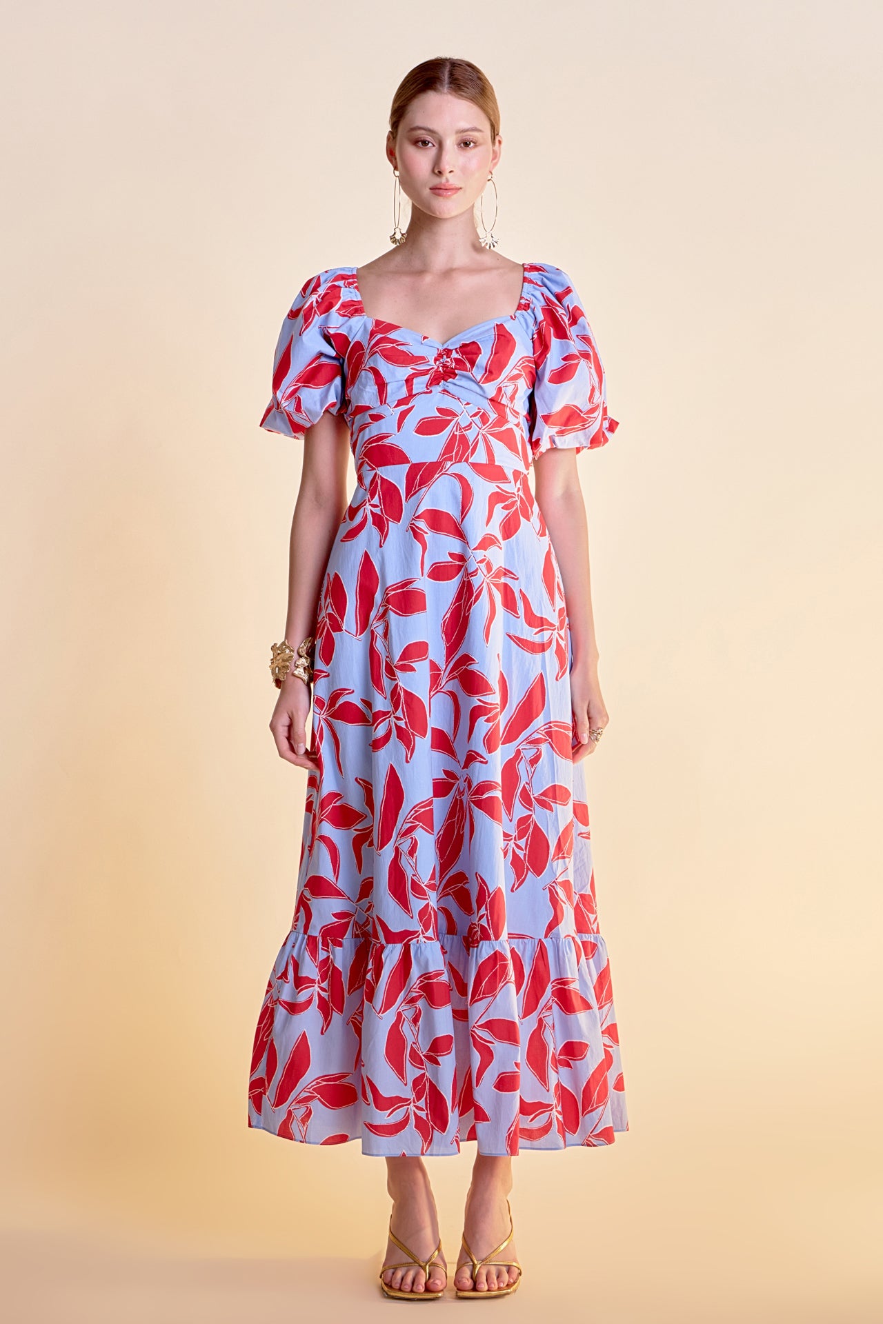 Print Back Bow tie Maxi Dress Print Back Bow tie Maxi Dress