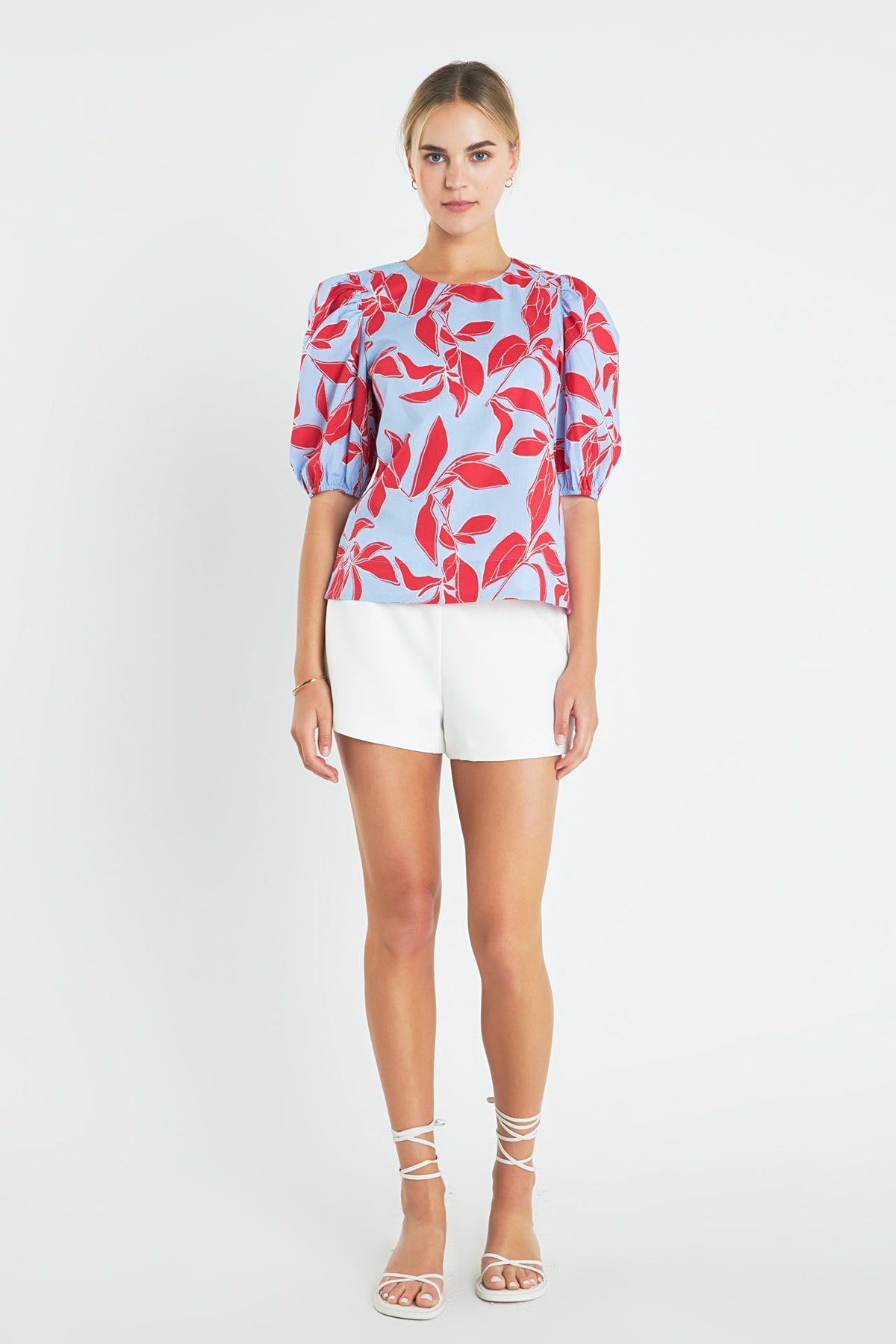 ENGLISH FACTORY - Print Puff Sleeve Top - TOPS available at Objectrare