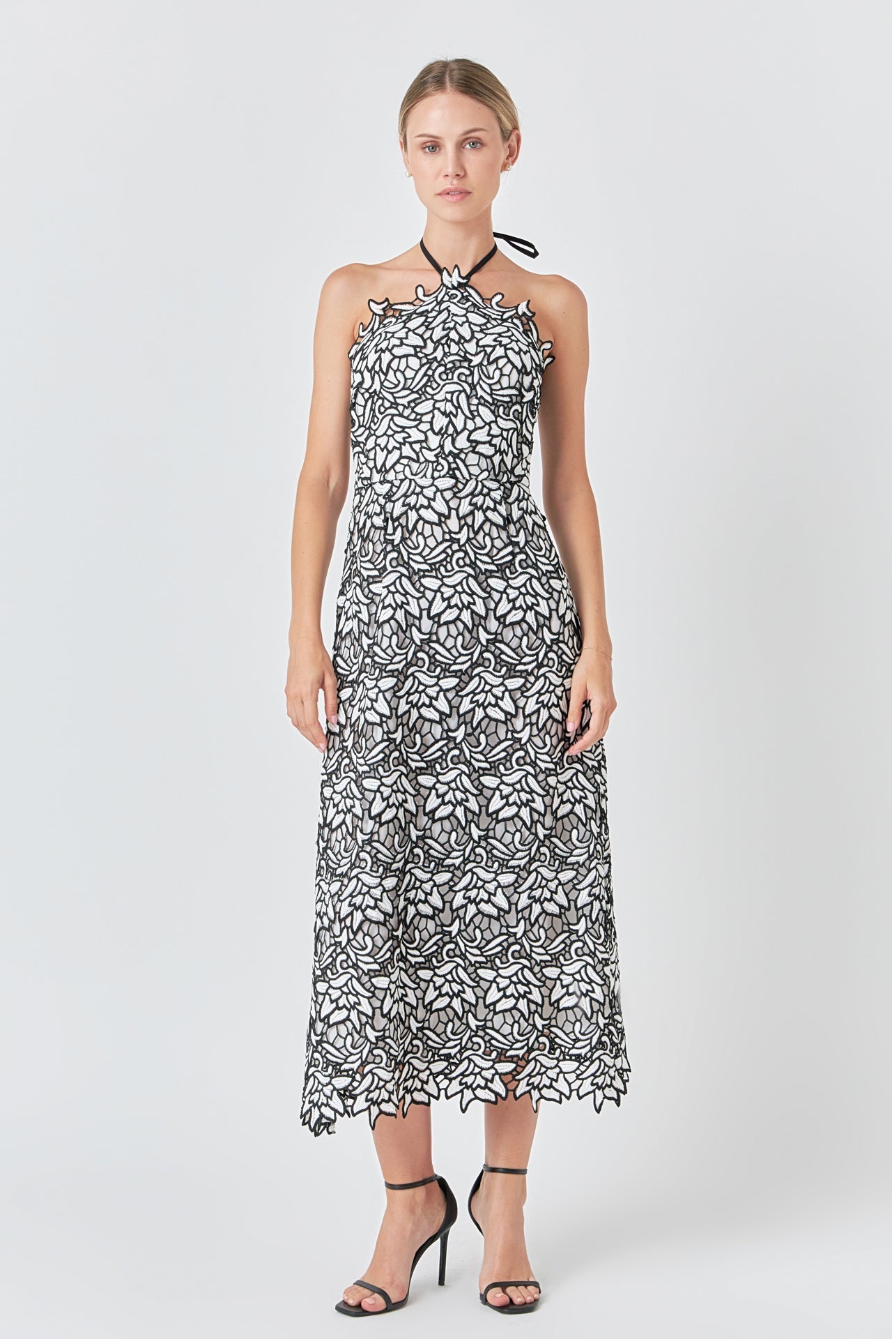 HALTER FRENCH LACE DRESS main image 1