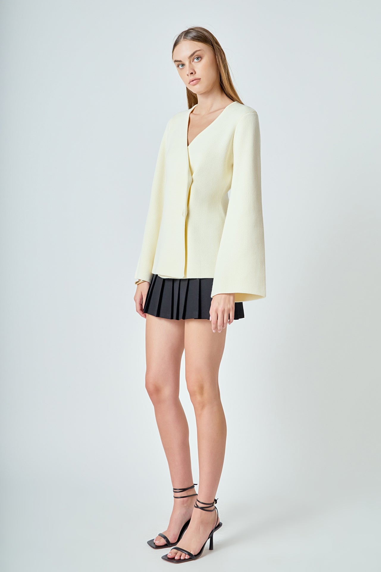 ENDLESS ROSE - 2 Button Cinched Sweater Cardigan - SWEATERS & KNITS available at Objectrare