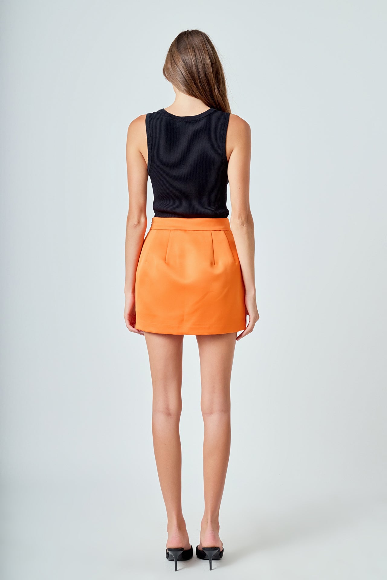 ENDLESS ROSE - Satin Pintucked Mini Skirt - SKIRTS available at Objectrare