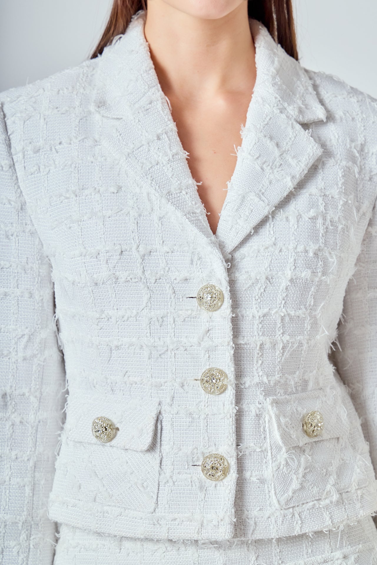 ENDLESS ROSE - Tweed Short Jacket - JACKETS available at Objectrare