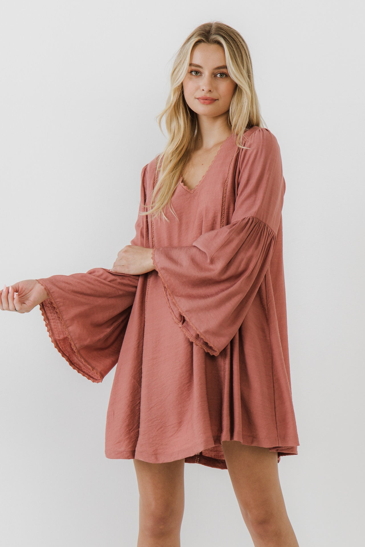 FREE THE ROSES - Deep V Laced Mini Dress - DRESSES available at Objectrare