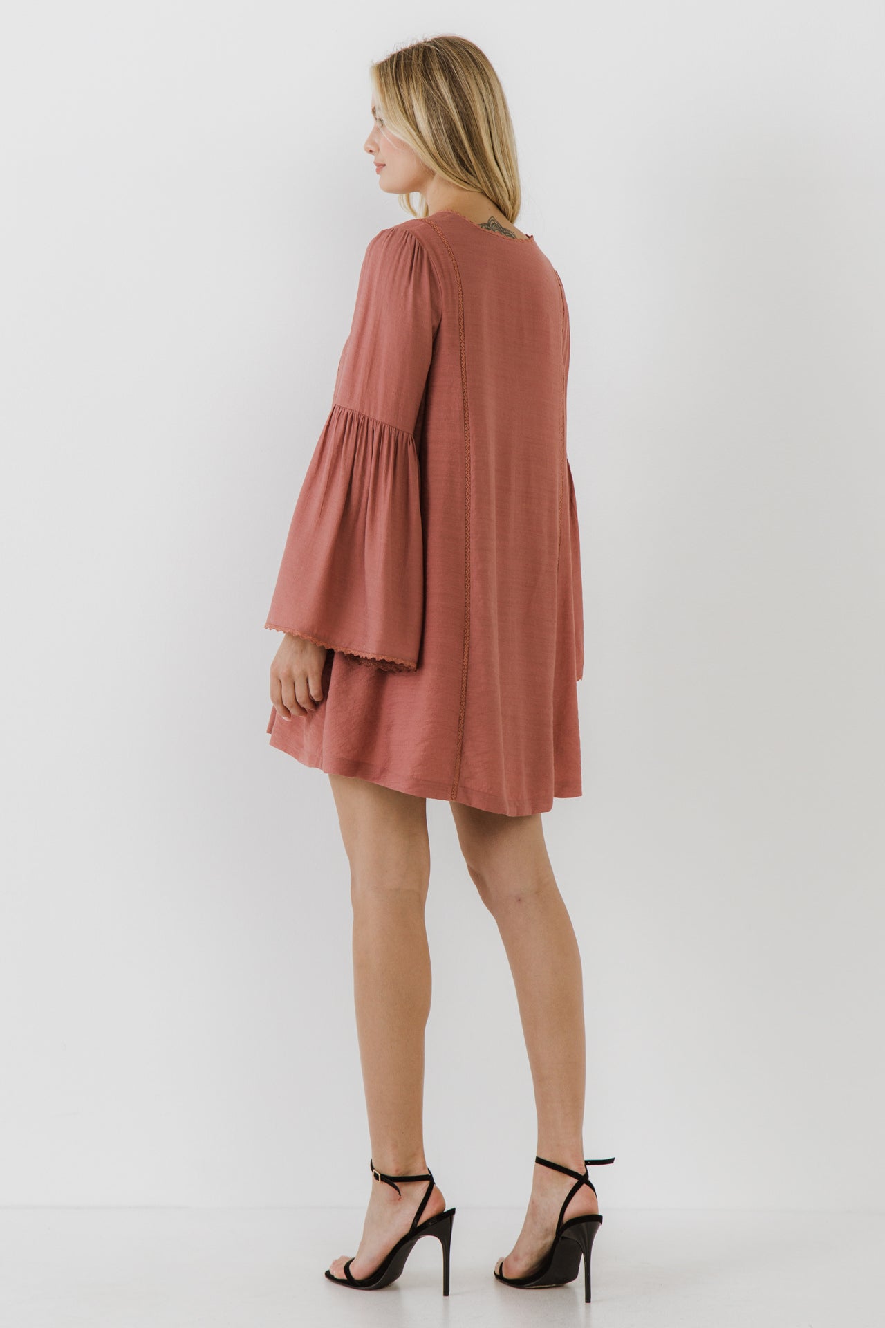 FREE THE ROSES - Deep V Laced Mini Dress - DRESSES available at Objectrare