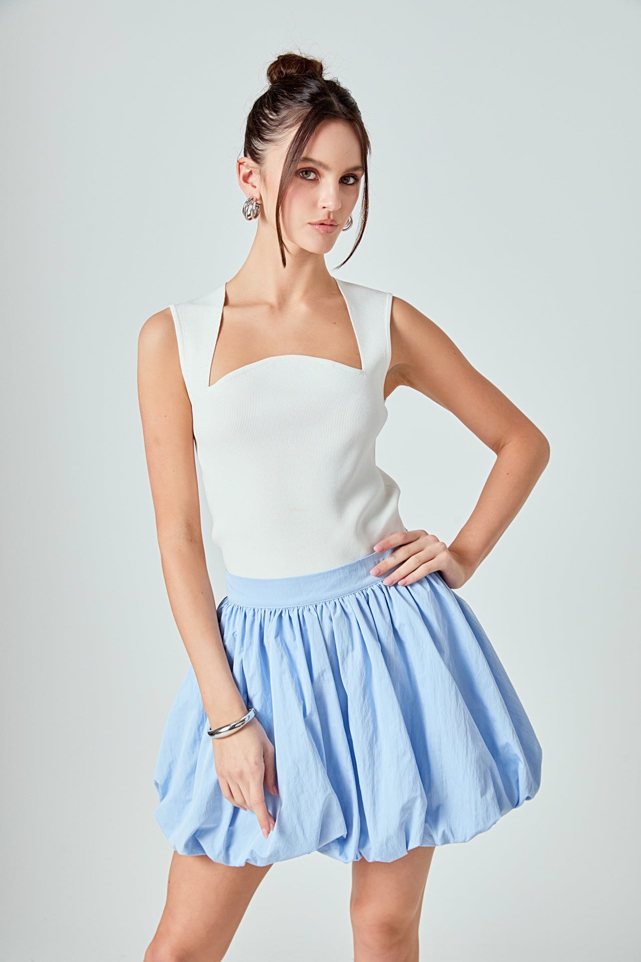 ENDLESS ROSE - High Waisted Bubble Mini Skirt - SKIRTS available at Objectrare