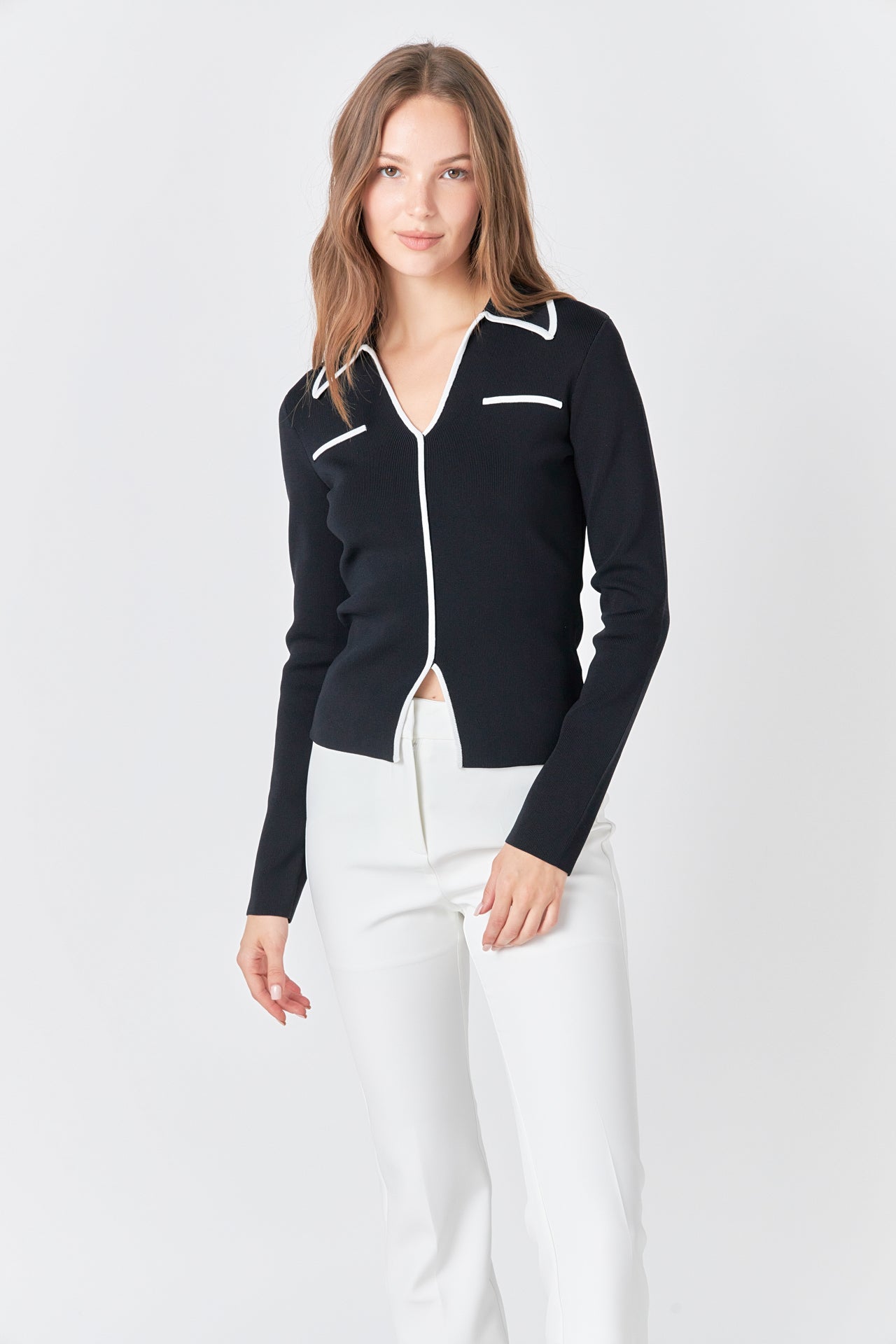 ENDLESS ROSE - Binded Collared Top - TOPS available at Objectrare