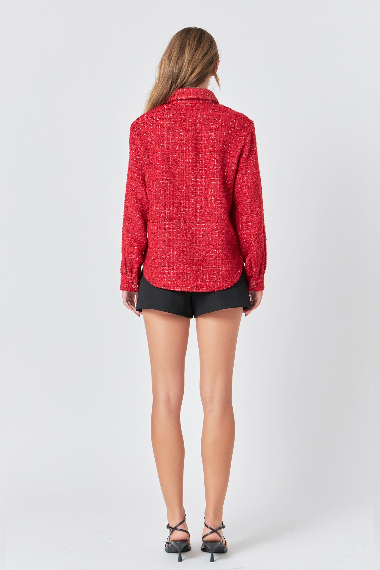 ENDLESS ROSE - Tweed Shirt - TOPS available at Objectrare