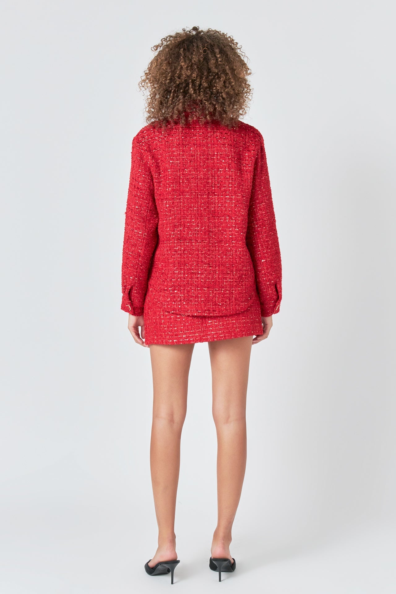 ENDLESS ROSE - Tweed High Slit Skort - SKORTS available at Objectrare