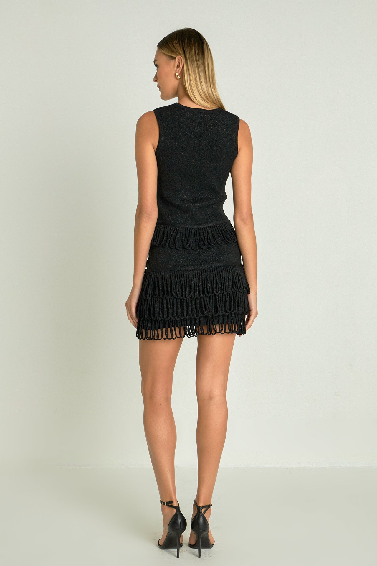 ENDLESS ROSE - Lurex Knit Loop Mini Skirt - SKIRTS available at Objectrare