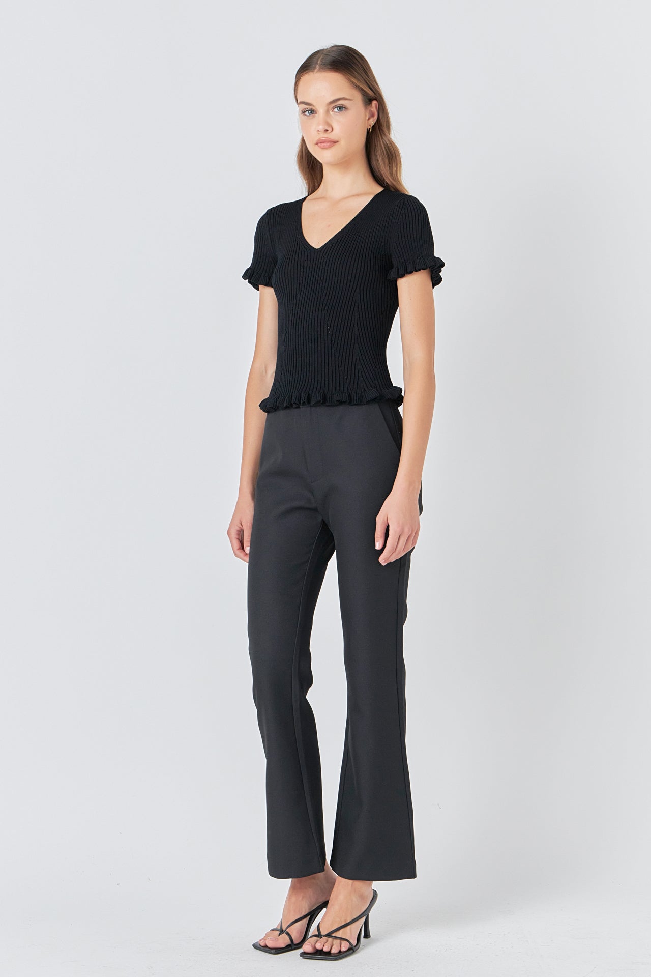 ENDLESS ROSE - Lettuce Edge Knit Top - TOPS available at Objectrare