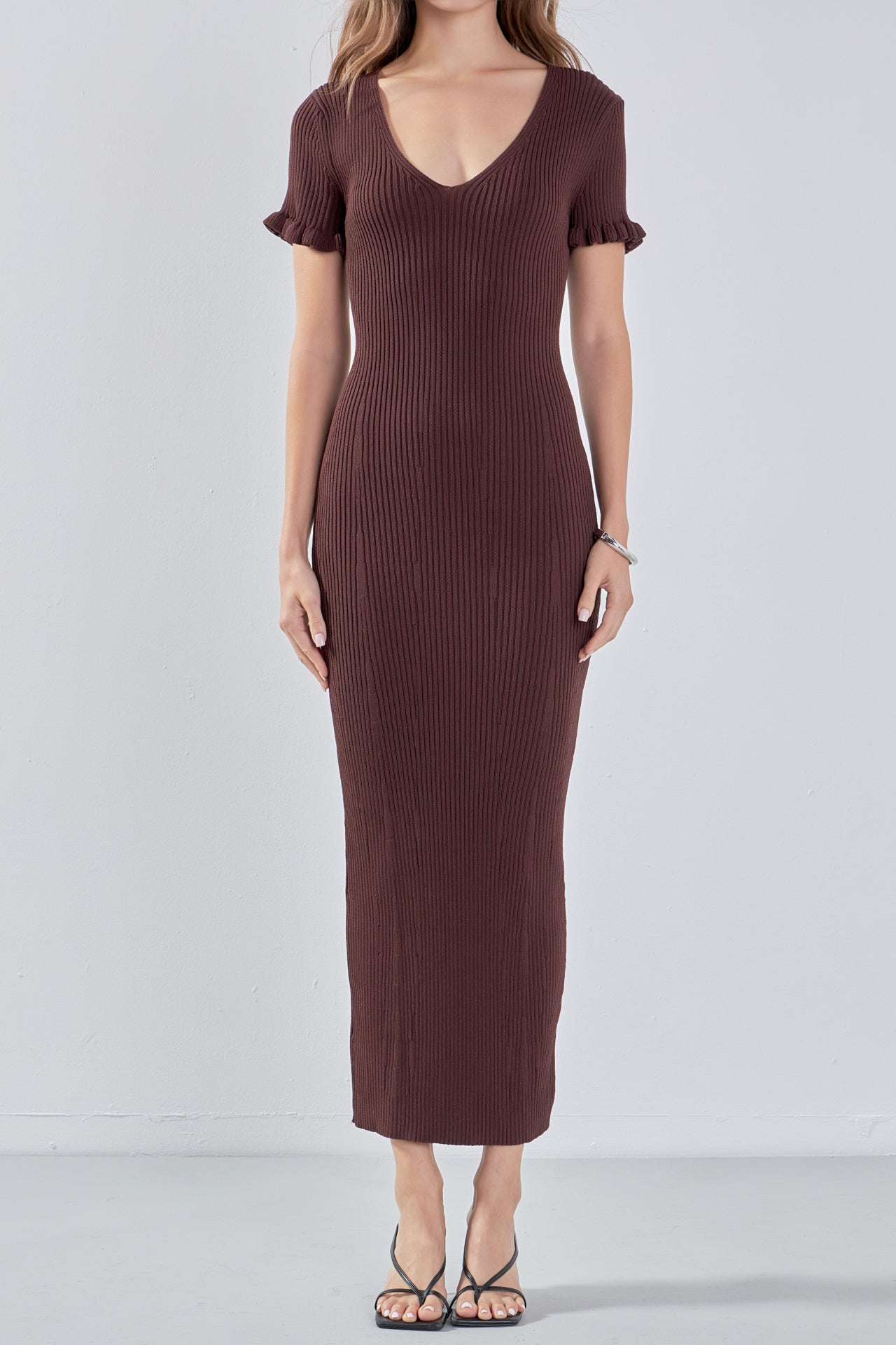 ENDLESS ROSE - Lettuce Edge Knit Dress - DRESSES available at Objectrare