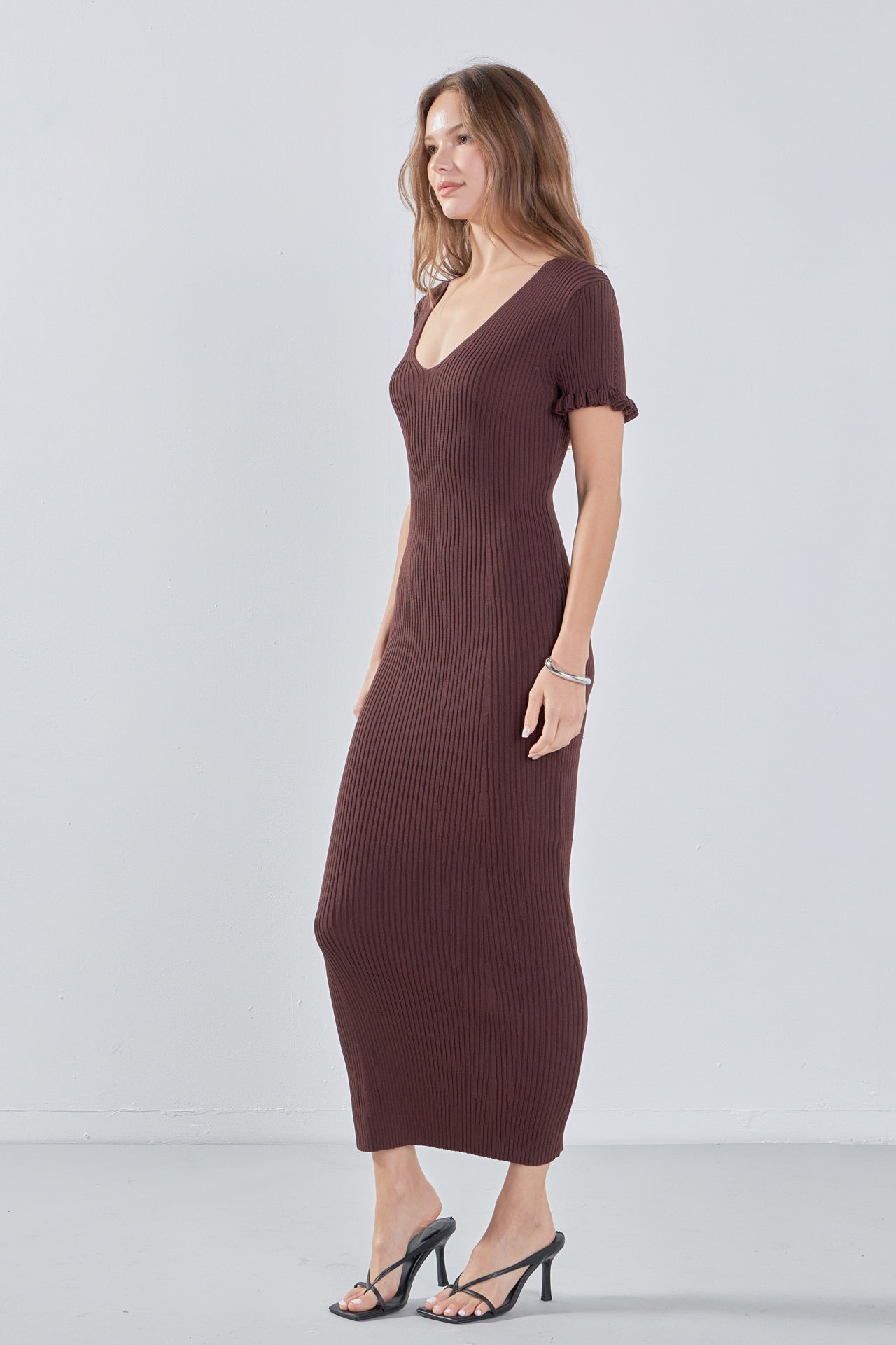 ENDLESS ROSE - Lettuce Edge Knit Dress - DRESSES available at Objectrare
