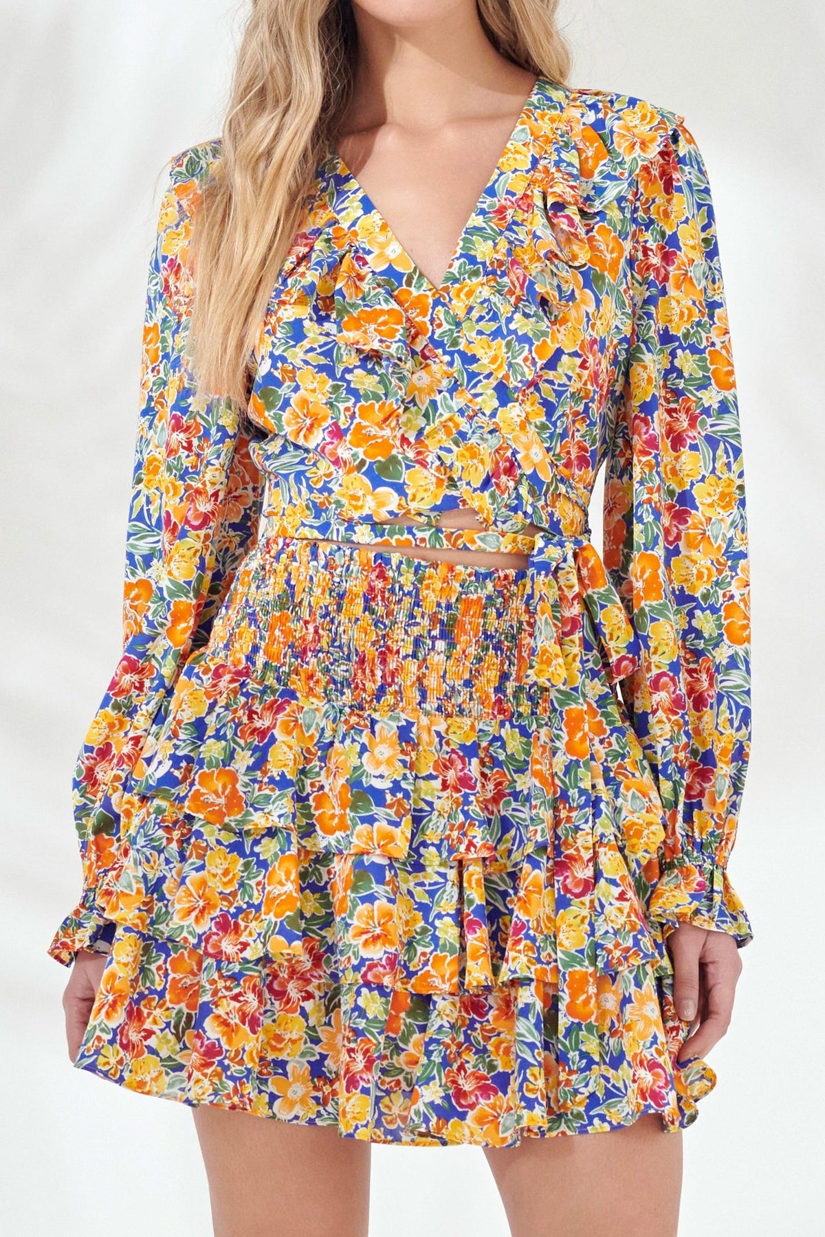 ENDLESS ROSE - Front Wrap Floral Top - TOPS available at Objectrare