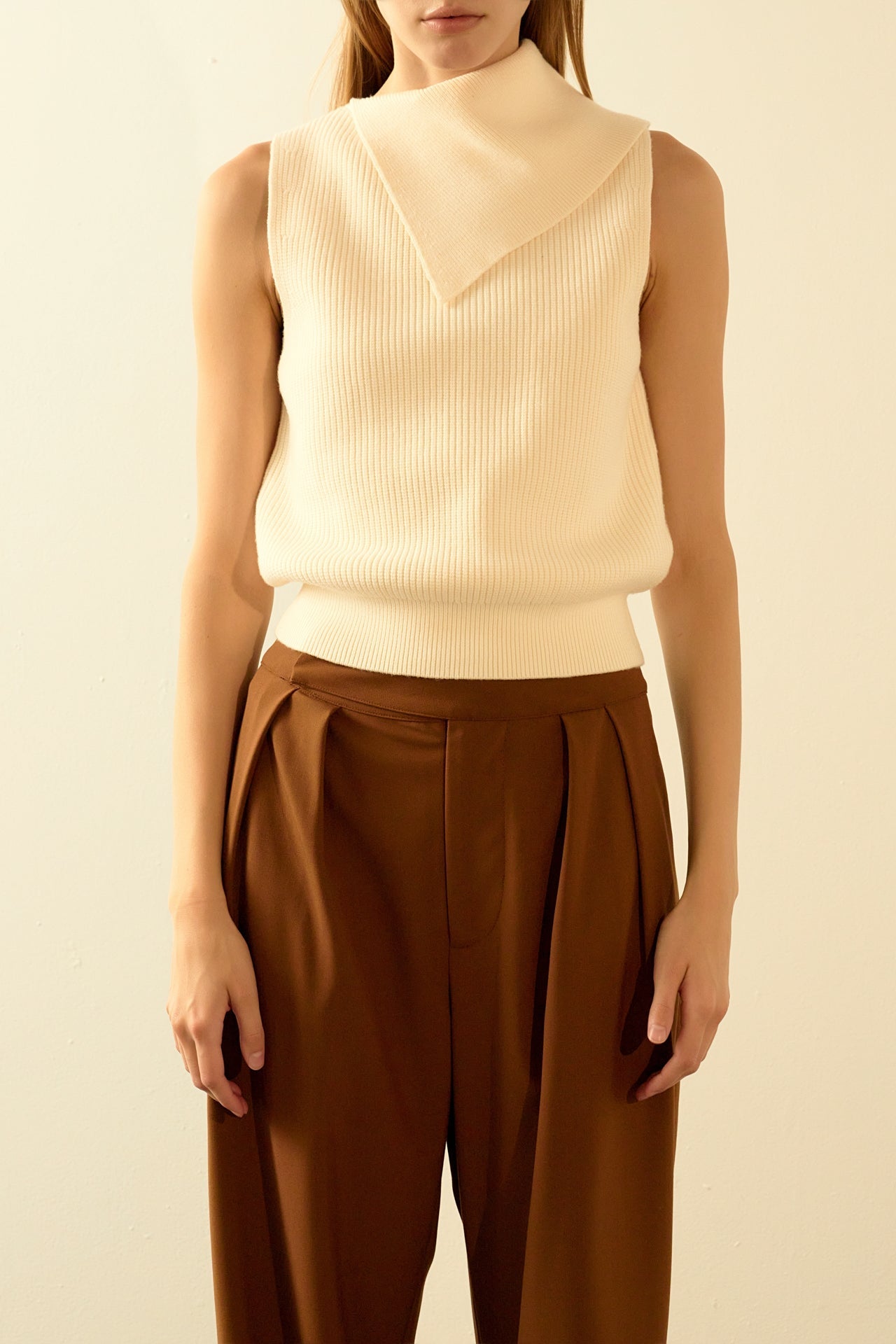 ENDLESS ROSE - Cowl Neck Sleeveless Sweater - SWEATERS & KNITS available at Objectrare