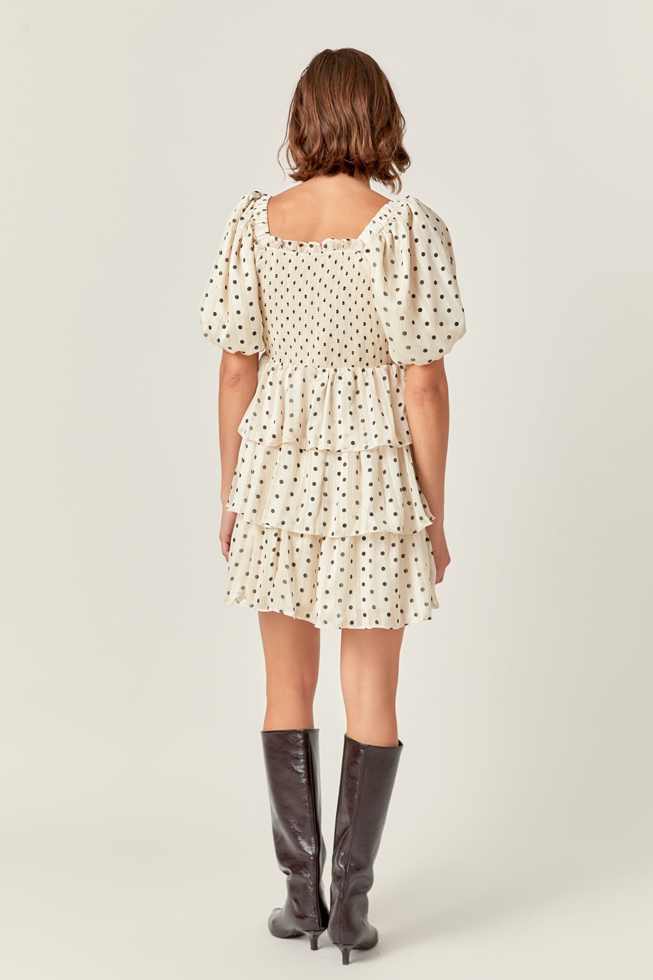ENGLISH FACTORY - Polka Dot Lurex Multi Tiered Mini - DRESSES available at Objectrare