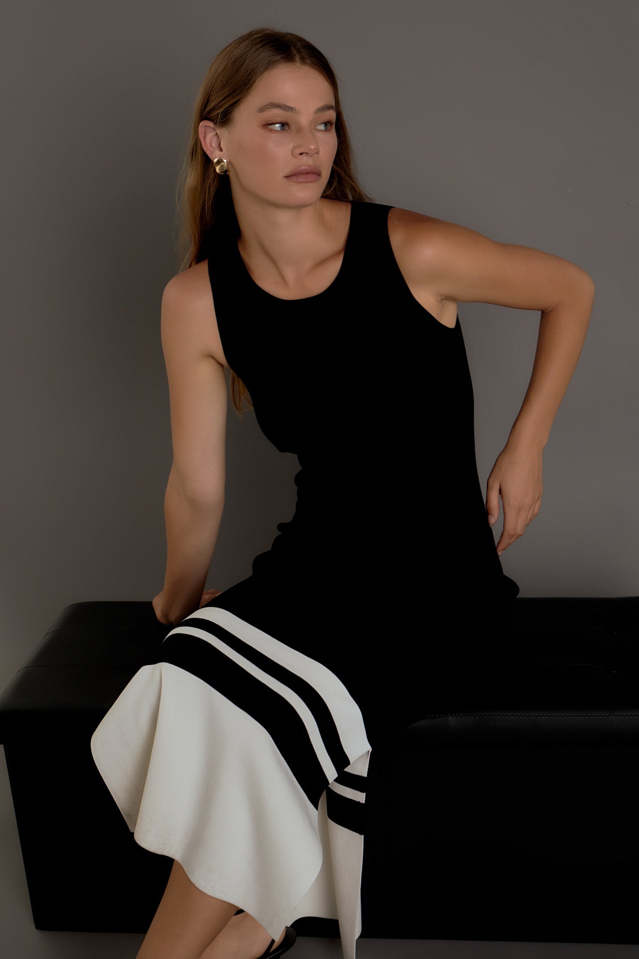ENDLESS ROSE - Knit Block Maxi Dress - DRESSES available at Objectrare