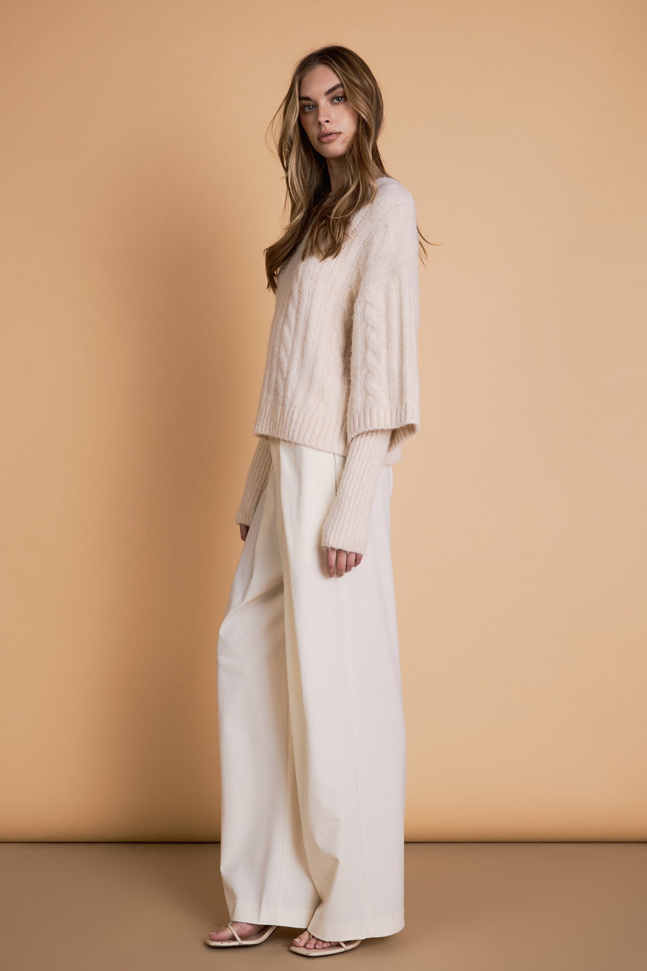 ENDLESS ROSE - Cable Twofer Sweater - SWEATERS & KNITS available at Objectrare
