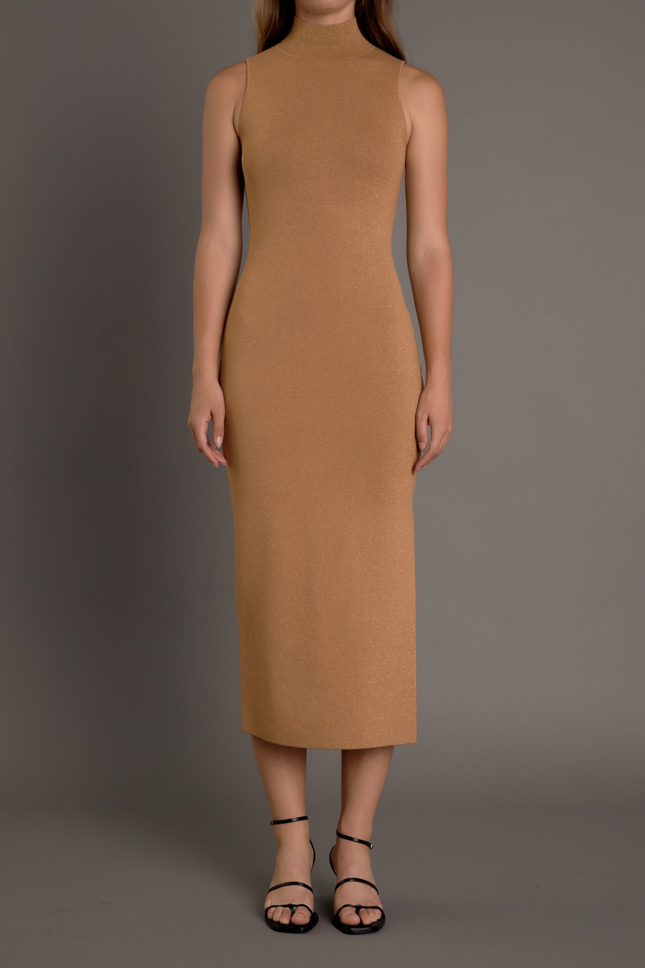 ENDLESS ROSE - Lurex High Neck Midi Dress - DRESSES available at Objectrare
