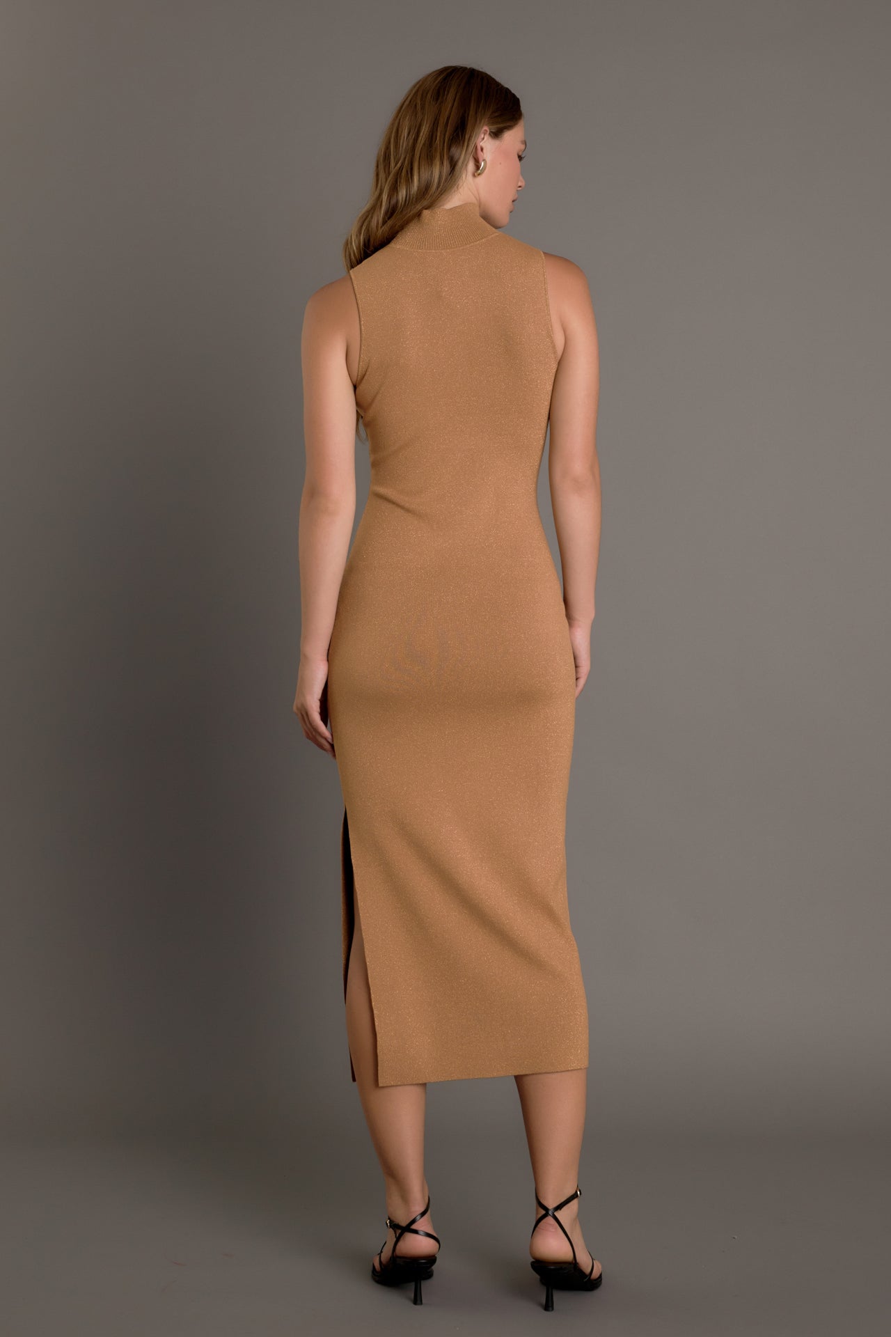 ENDLESS ROSE - Lurex High Neck Midi Dress - DRESSES available at Objectrare