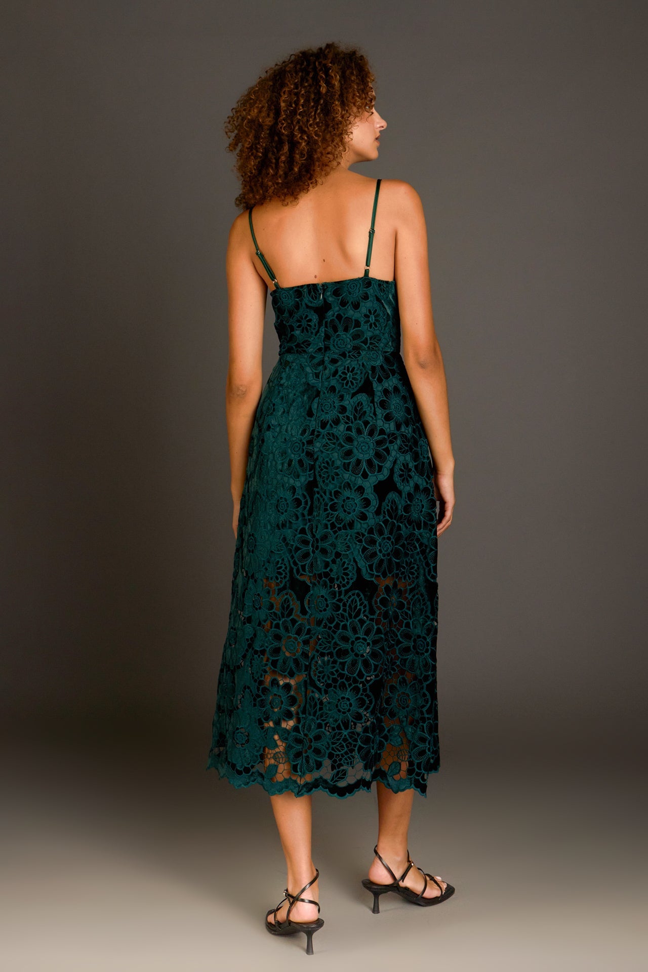 ENDLESS ROSE - Velvet Lace Midi Dress - DRESSES available at Objectrare
