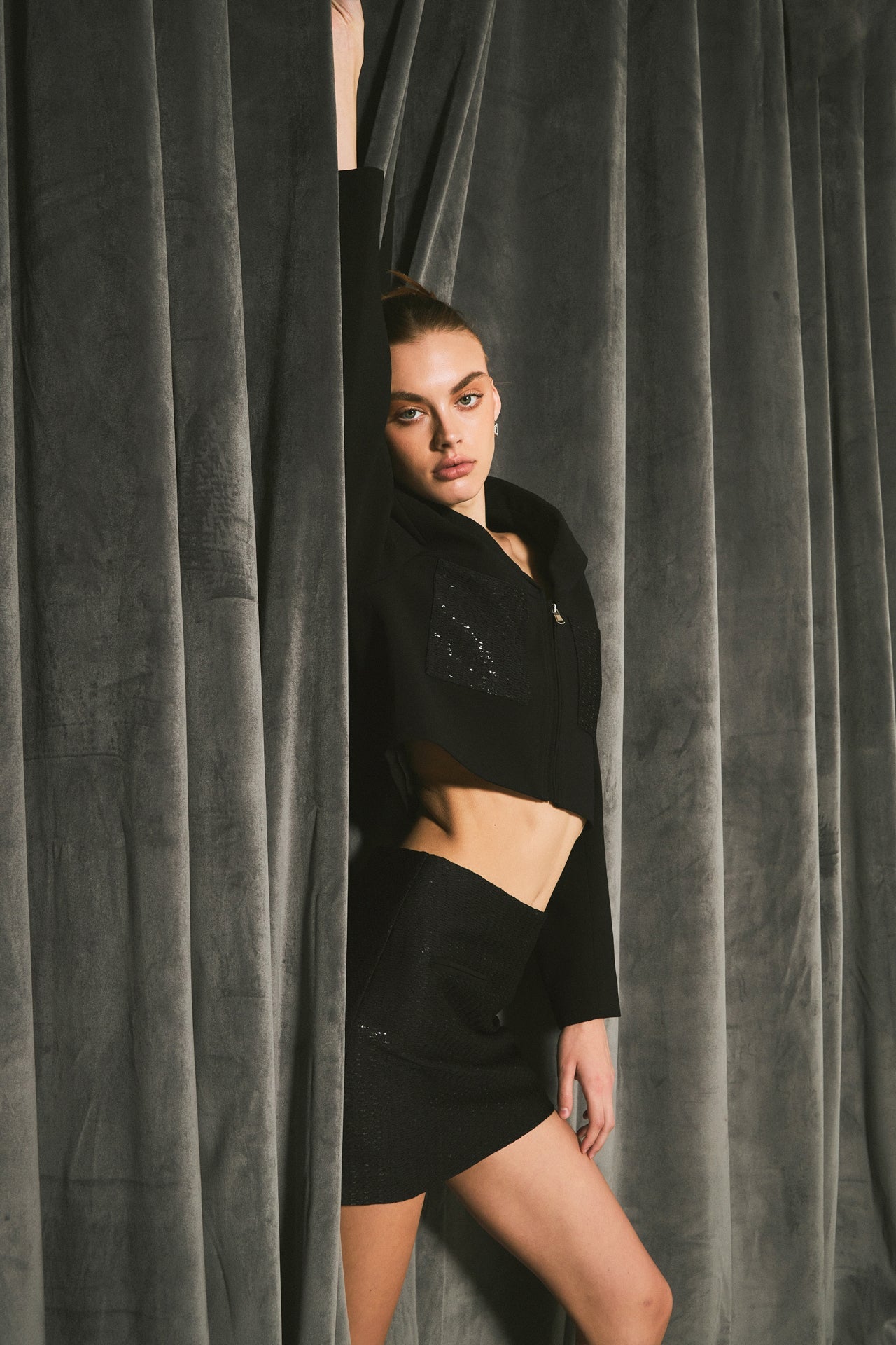 ENDLESS ROSE - Sequins Combo Mini Skort - SKORTS available at Objectrare