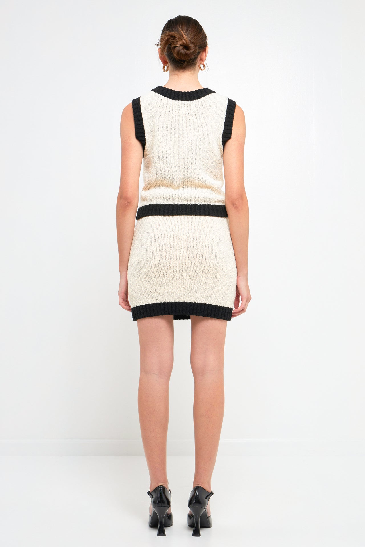 ENDLESS ROSE - Cropped Knit Top with Gold Buttons - TOPS available at Objectrare