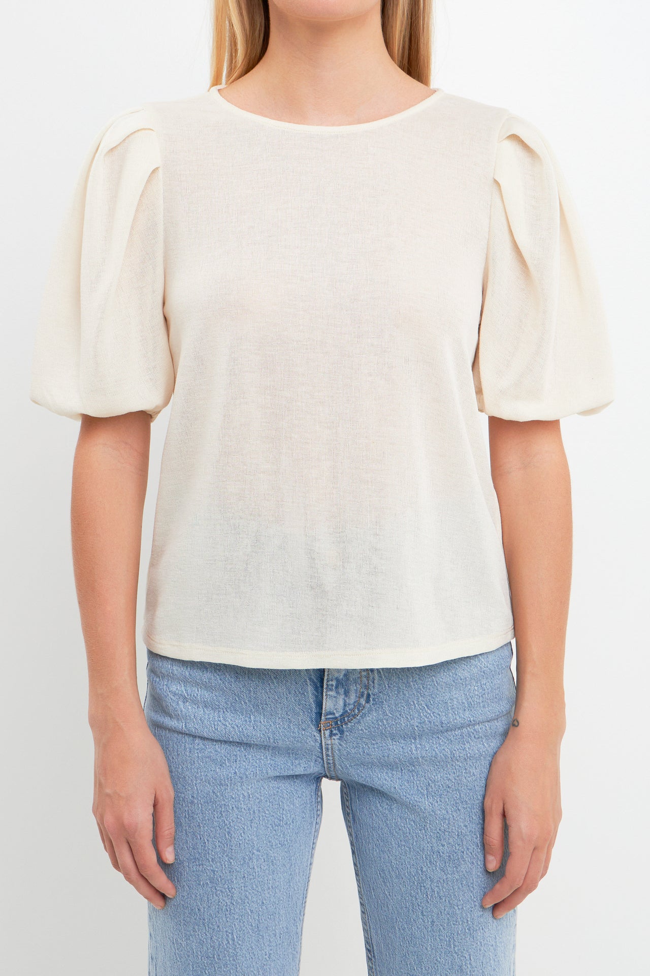 ENGLISH FACTORY - Pleated Shoulder Knit Top - TOPS available at Objectrare