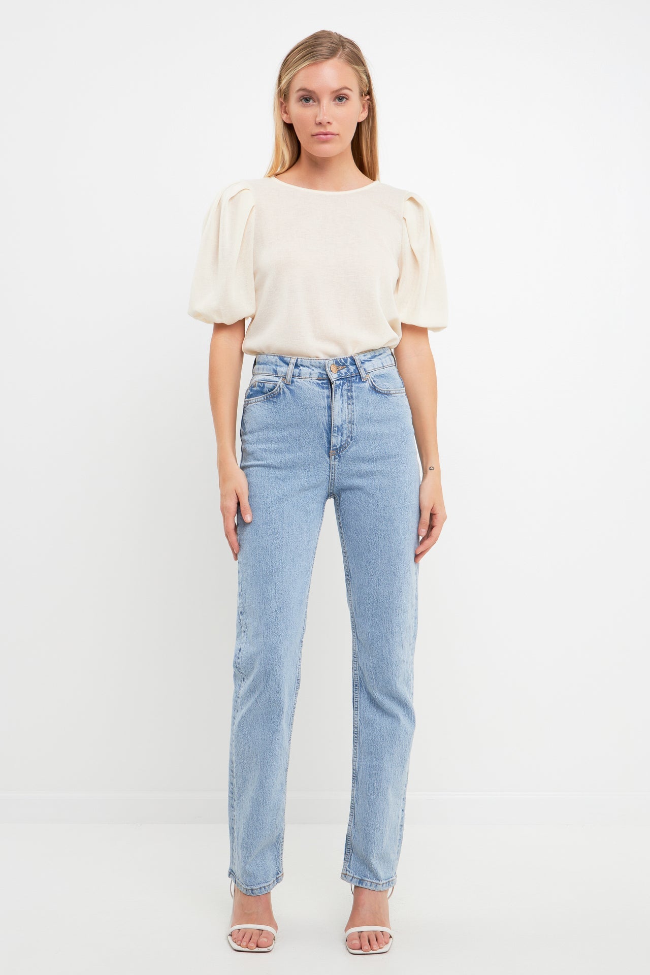 ENGLISH FACTORY - Pleated Shoulder Knit Top - TOPS available at Objectrare