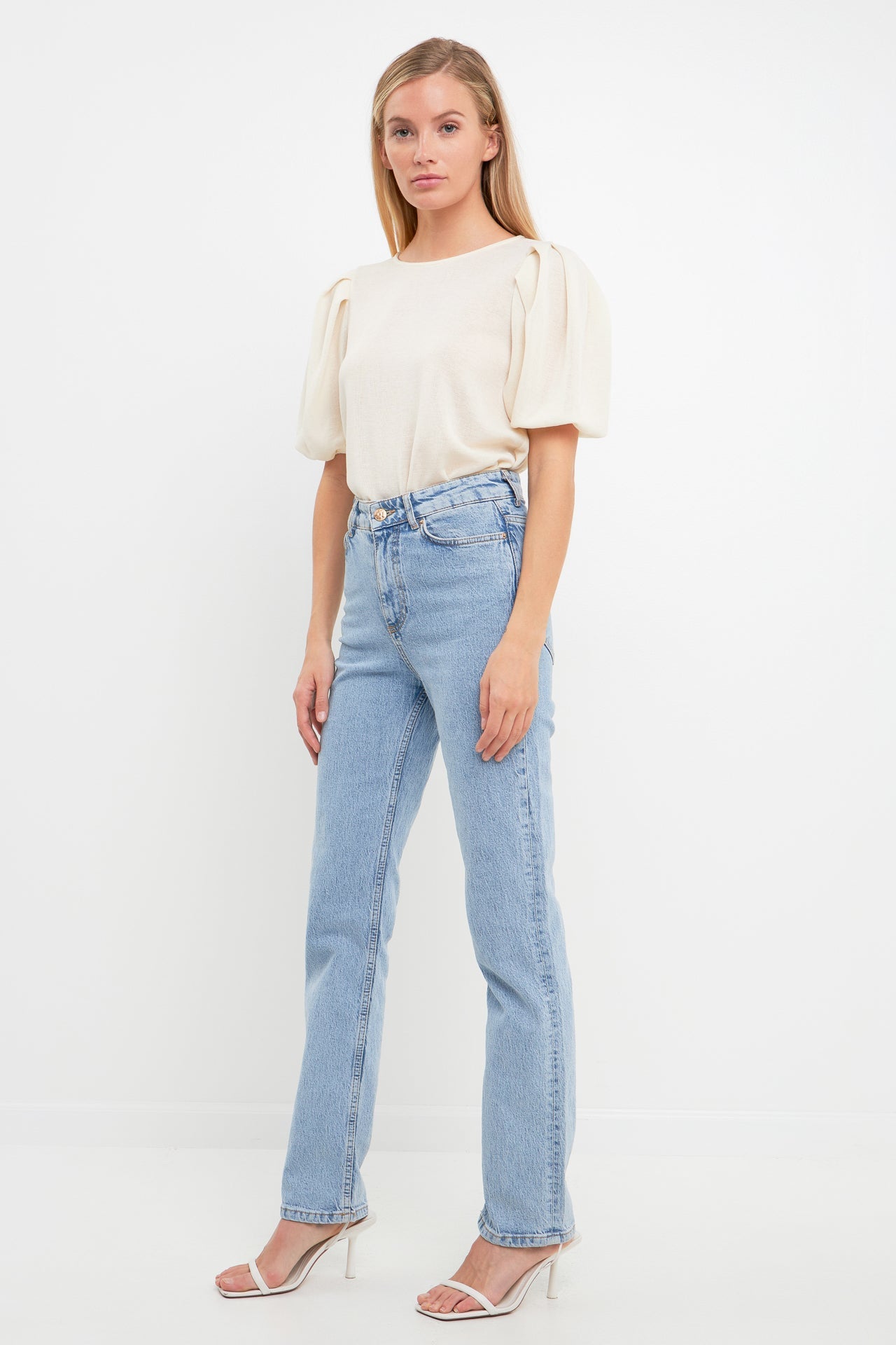 ENGLISH FACTORY - Pleated Shoulder Knit Top - TOPS available at Objectrare