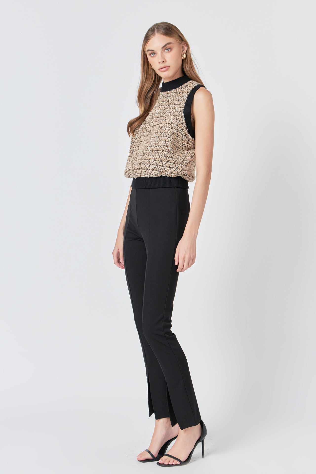 ENDLESS ROSE - Sequins Tweed Vest - TOPS available at Objectrare