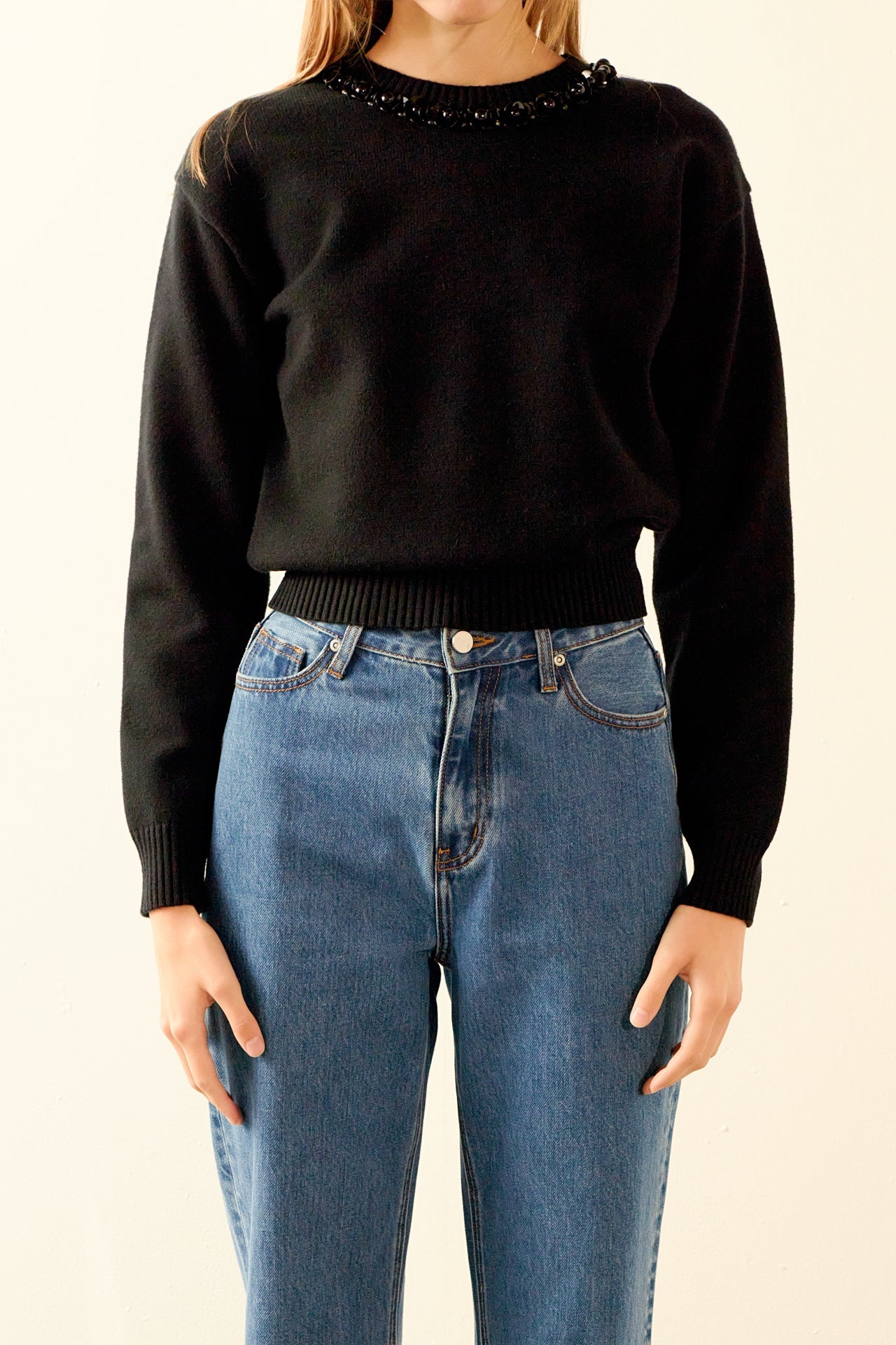 ENDLESS ROSE - Beaded Sweater - SWEATERS & KNITS available at Objectrare