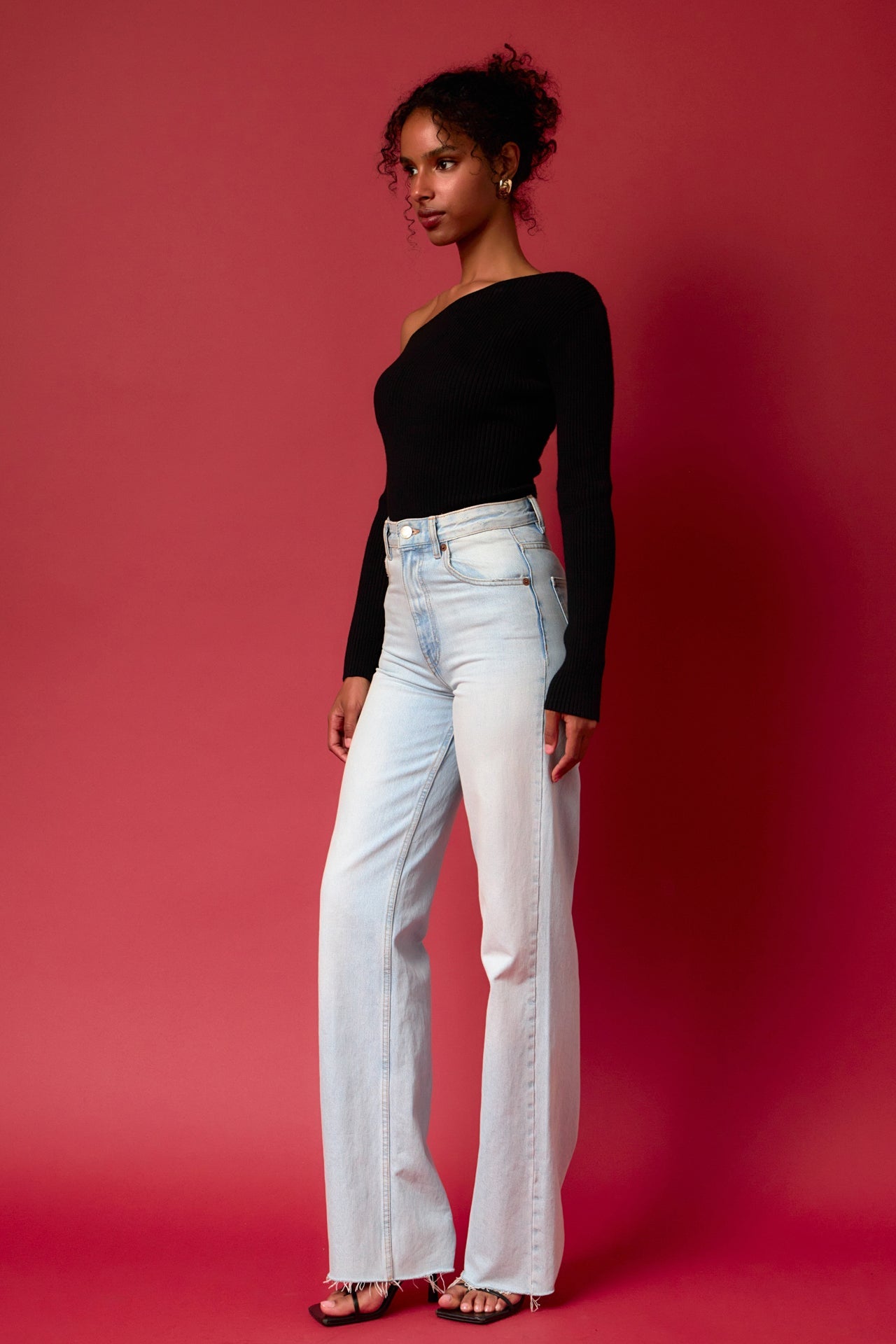 ENDLESS ROSE - One Shoulder Ribbed Top - SWEATERS & KNITS available at Objectrare